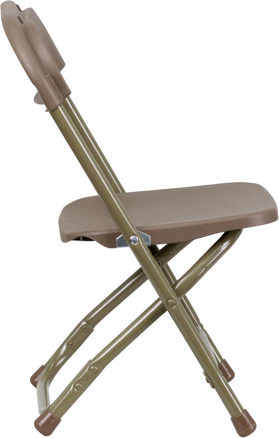 imageFlash Furniture Kids White Plastic Folding ChairBrown