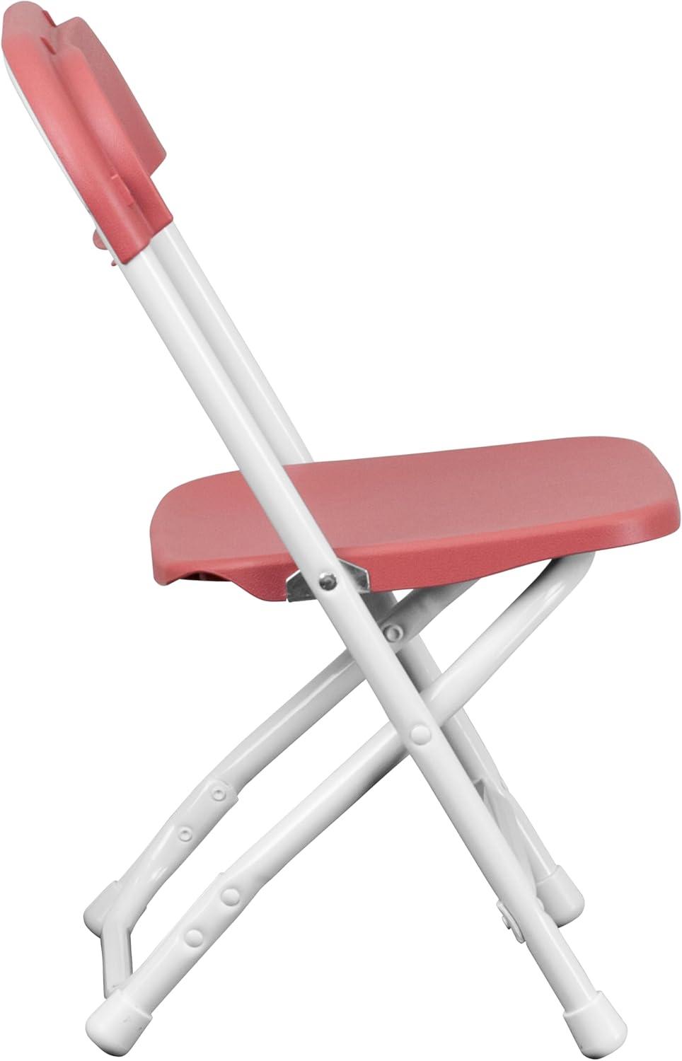 imageFlash Furniture Kids White Plastic Folding ChairBurgundy