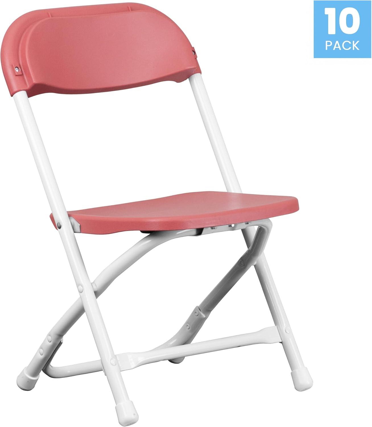imageFlash Furniture Kids White Plastic Folding ChairBurgundy