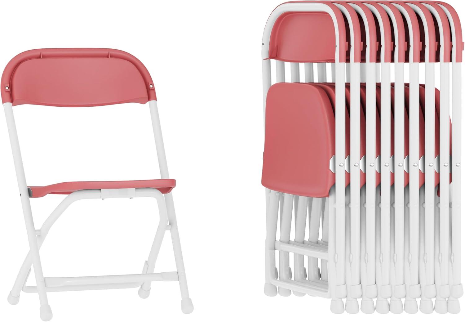 imageFlash Furniture Kids White Plastic Folding ChairBurgundy