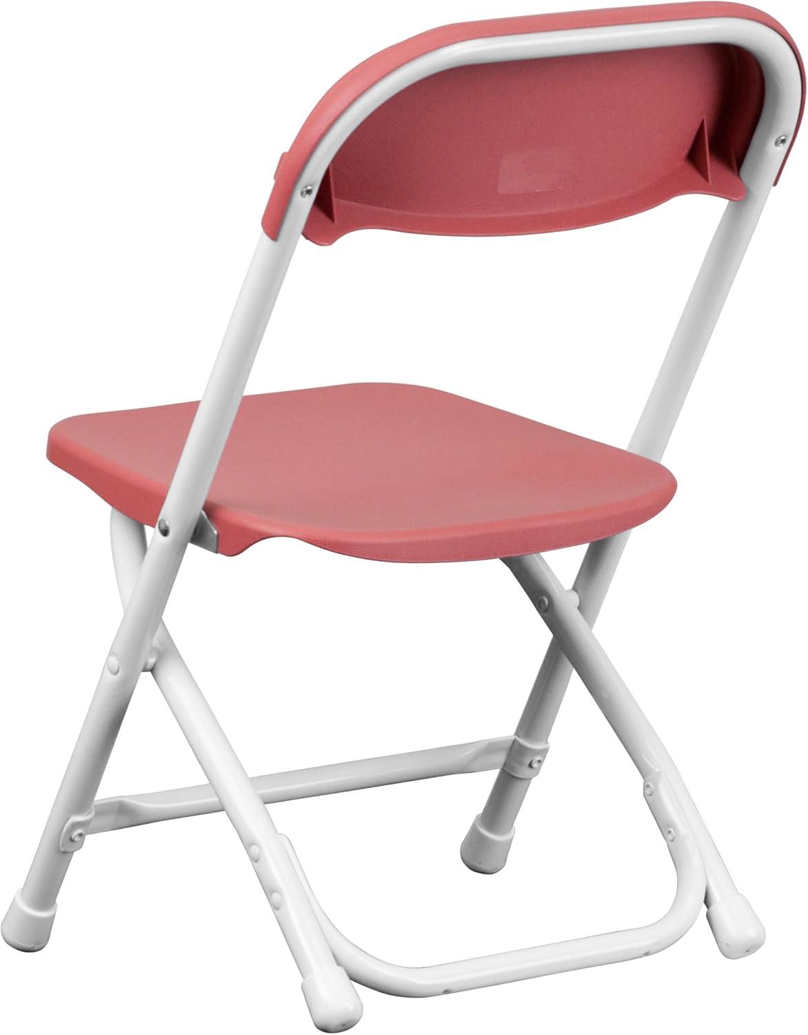 imageFlash Furniture Kids White Plastic Folding ChairBurgundy