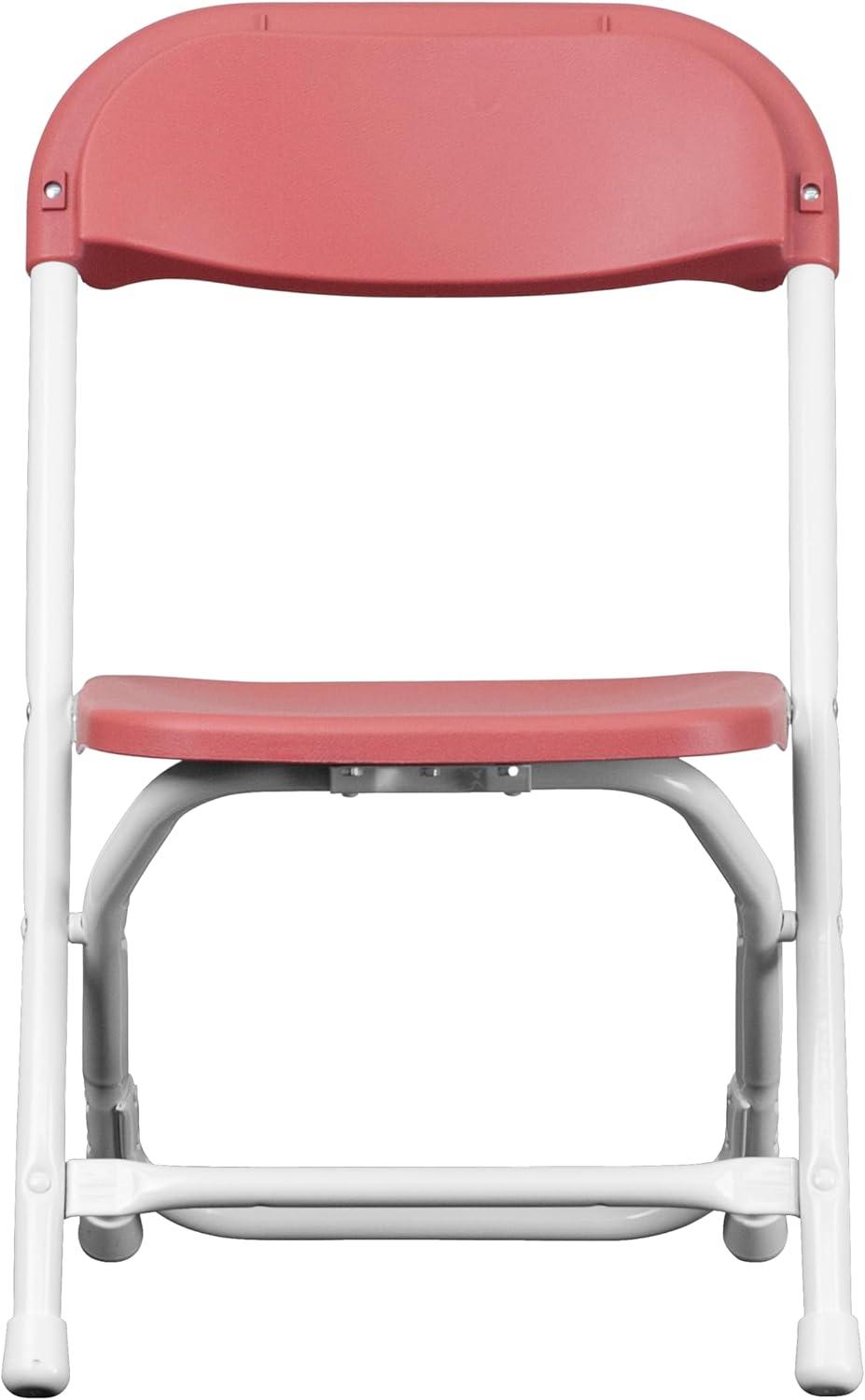 imageFlash Furniture Kids White Plastic Folding ChairBurgundy