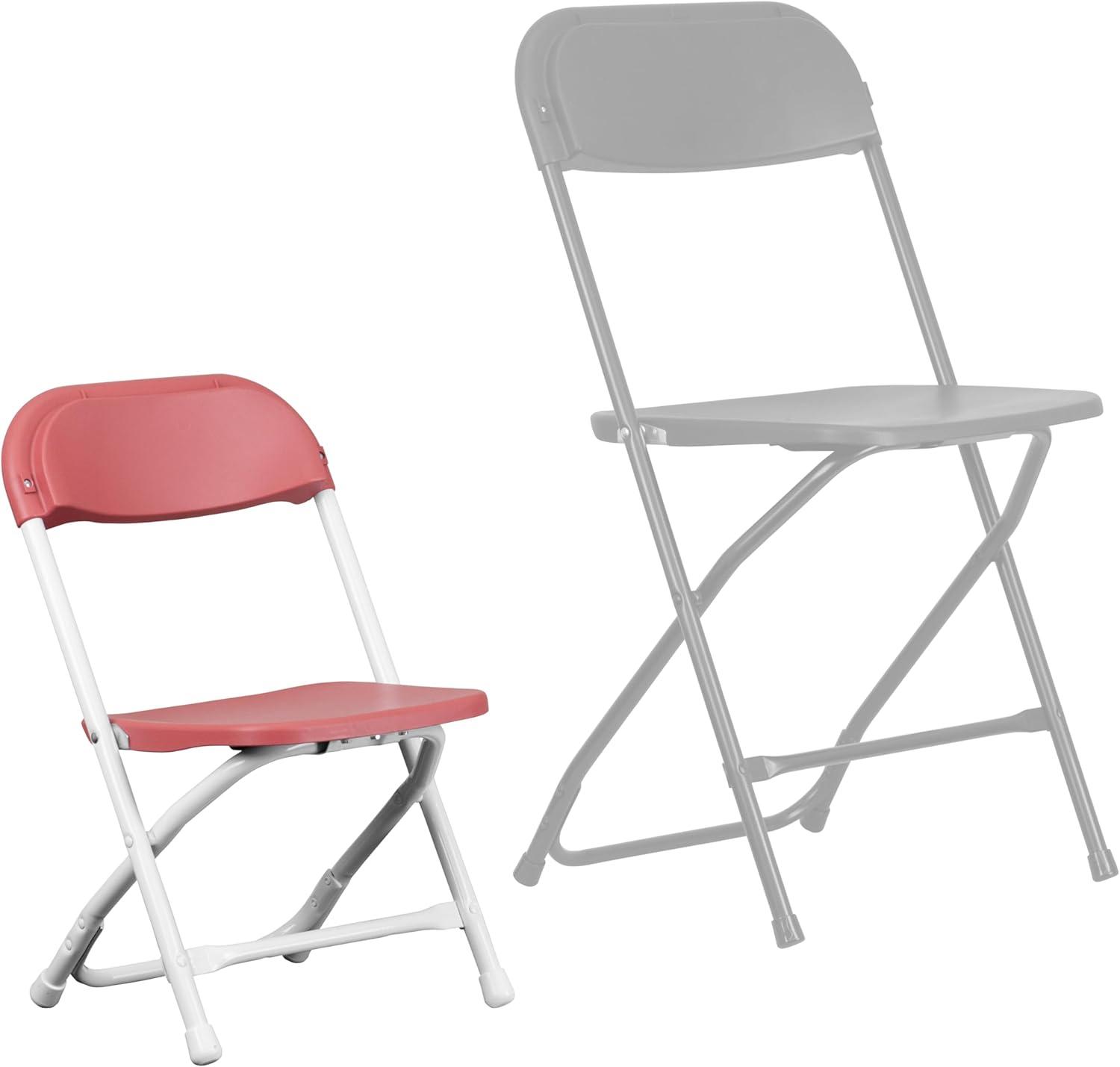 imageFlash Furniture Kids White Plastic Folding ChairBurgundy
