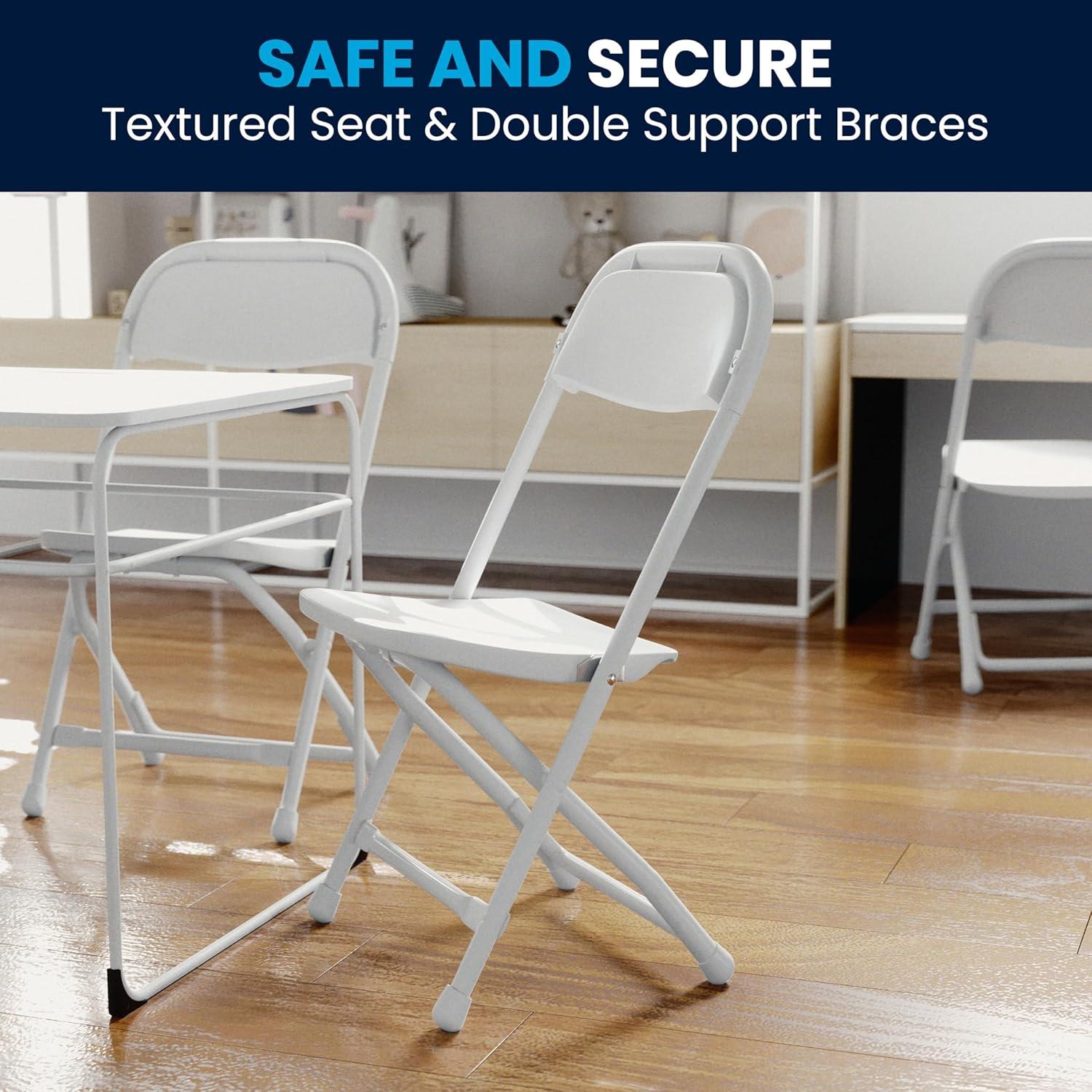 imageFlash Furniture Kids White Plastic Folding ChairWhite
