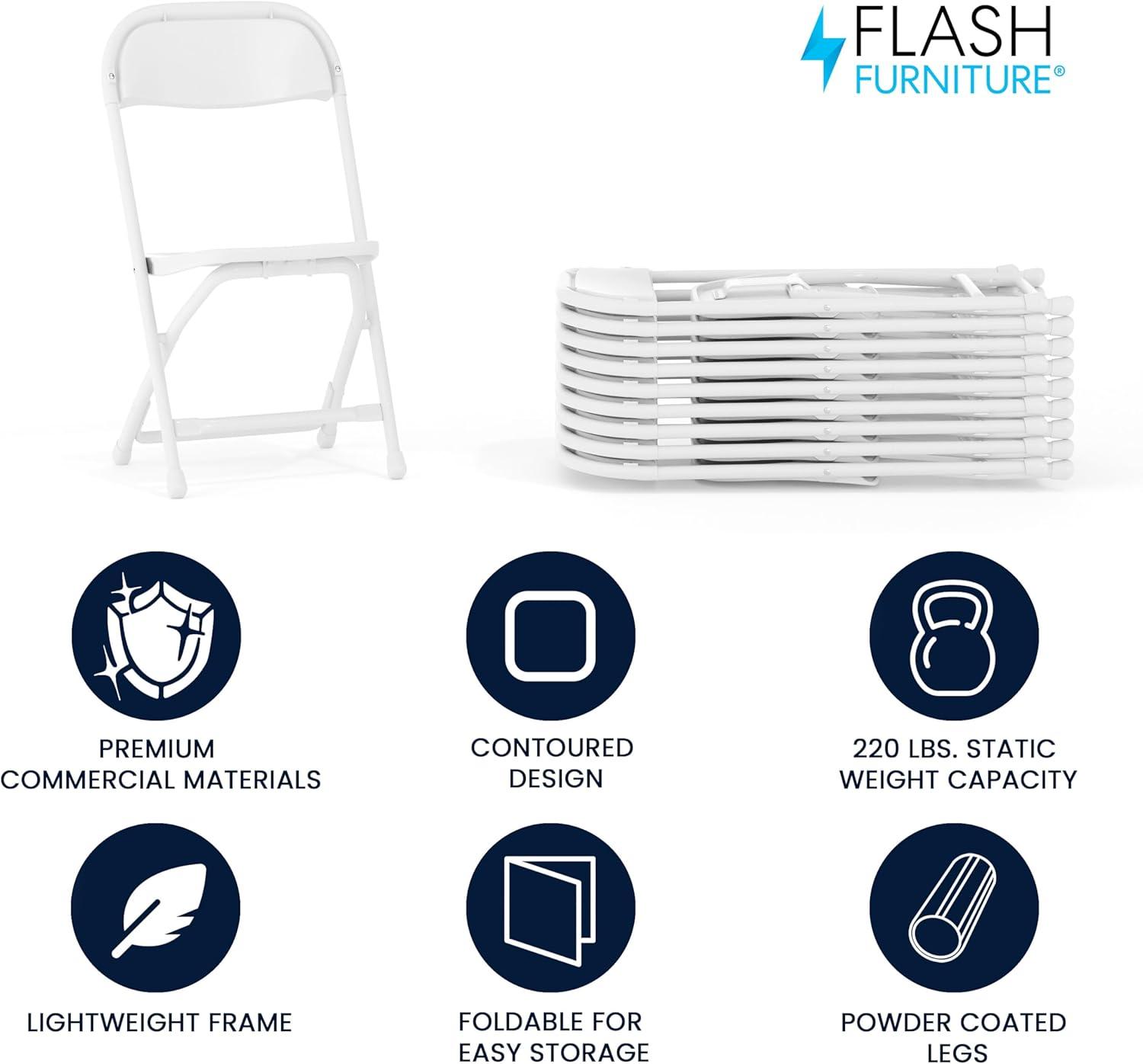 imageFlash Furniture Kids White Plastic Folding ChairWhite