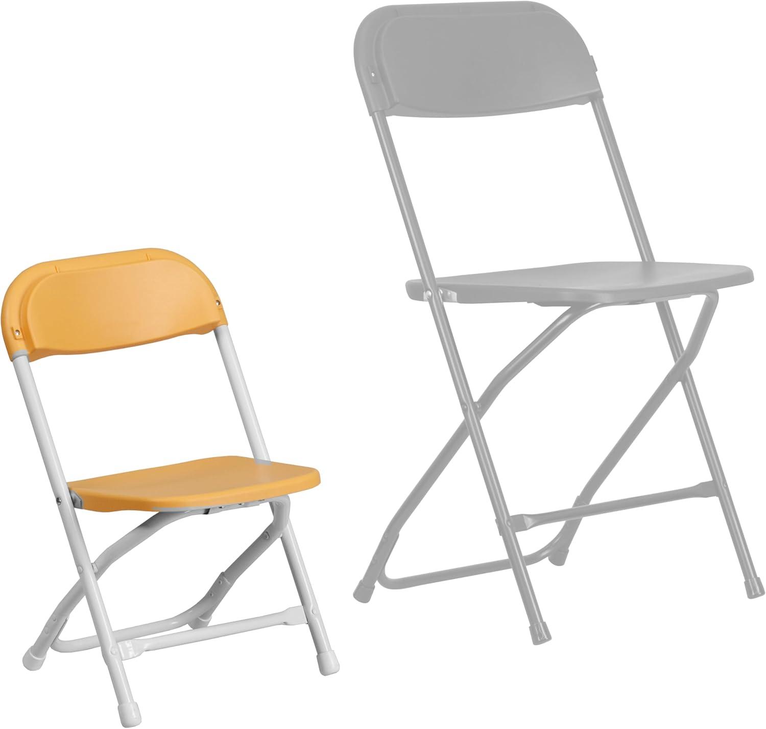 imageFlash Furniture Kids White Plastic Folding ChairYellow