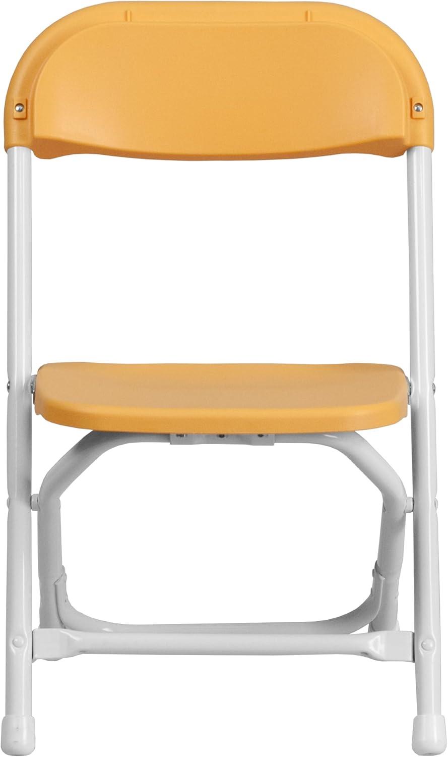 imageFlash Furniture Kids White Plastic Folding ChairYellow