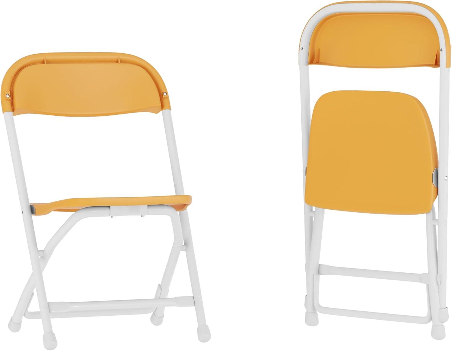 imageFlash Furniture Kids White Plastic Folding ChairYellow