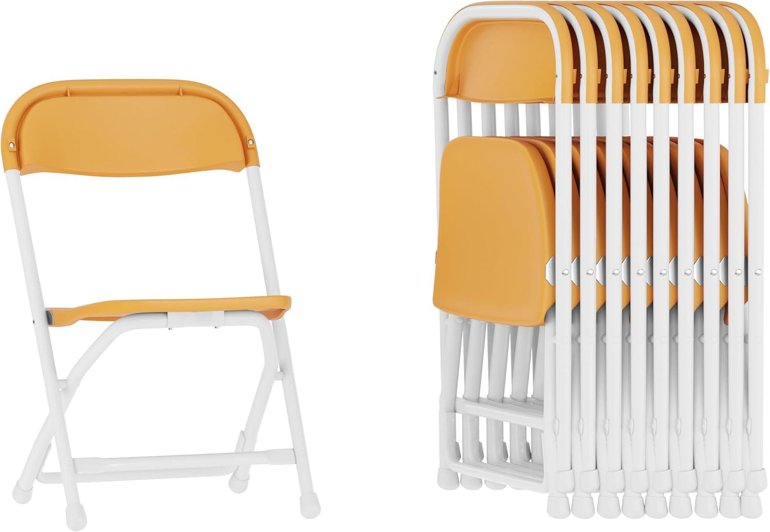 imageFlash Furniture Kids White Plastic Folding ChairYellow
