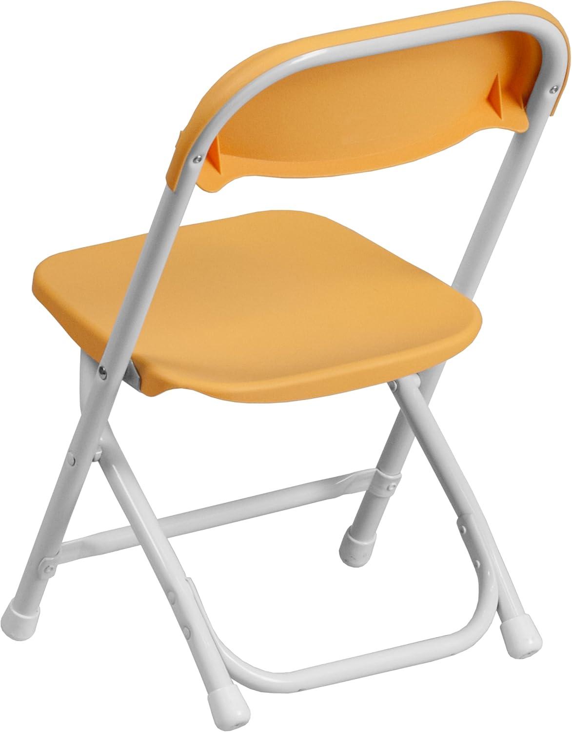 imageFlash Furniture Kids White Plastic Folding ChairYellow