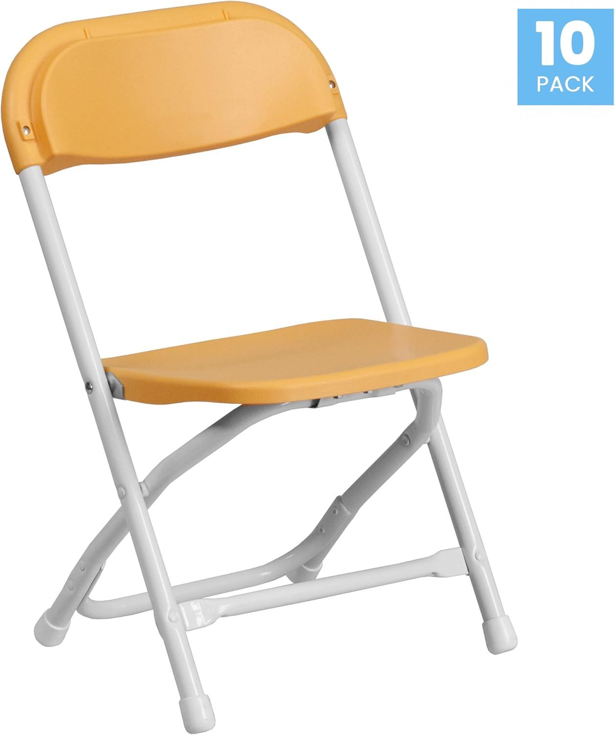 imageFlash Furniture Kids White Plastic Folding ChairYellow