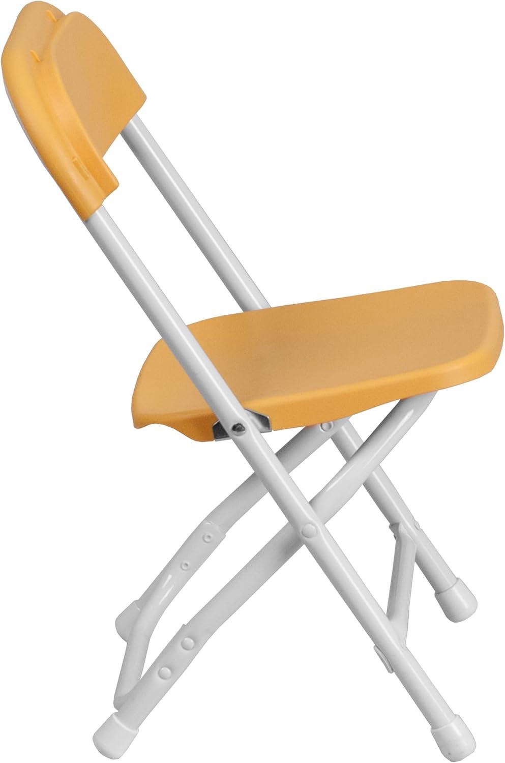 imageFlash Furniture Kids White Plastic Folding ChairYellow