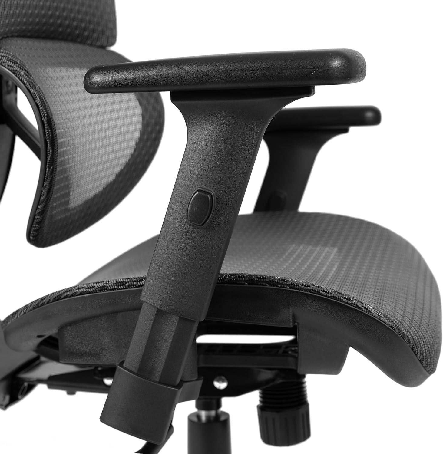 imageFlash Furniture LO Ergonomic Mesh Office Chair with 2to1 SynchroTilt Adjustable Headrest Lumbar Support and Adjustable Pivot Arms in Gray