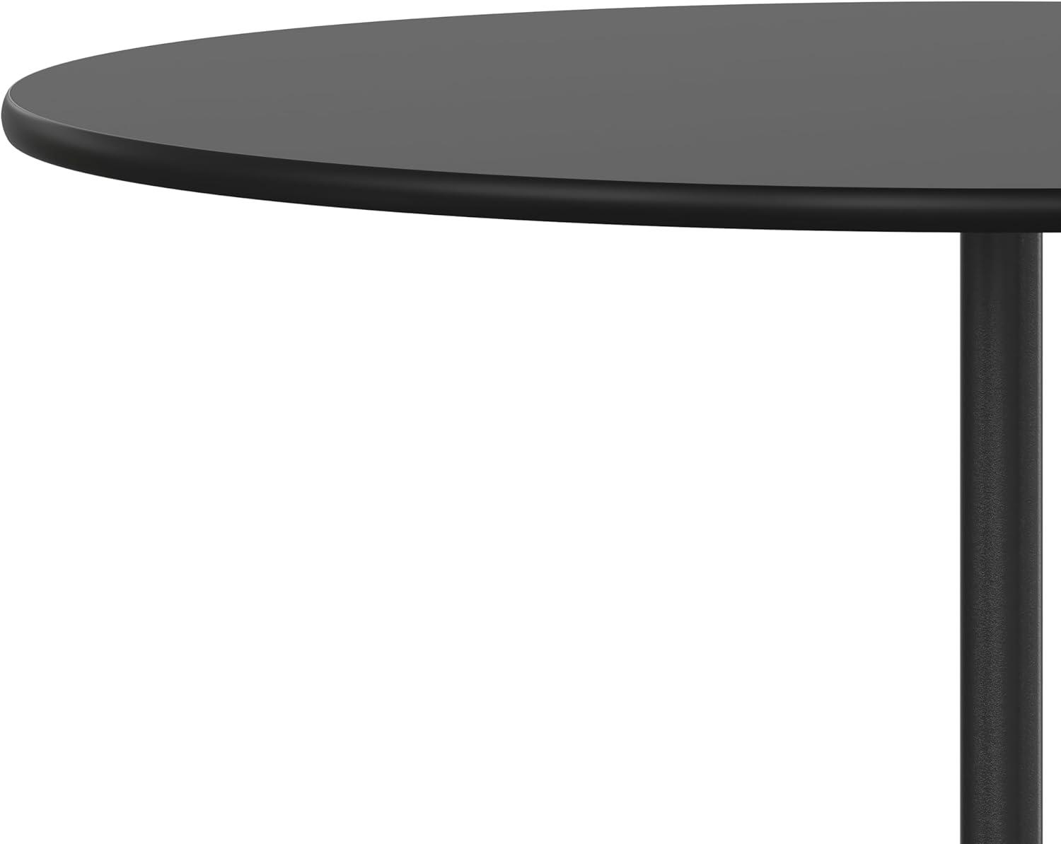 imageFlash Furniture Lars 36 Round Wood Cocktail Table with 30 and 42 Columns Wood Bar Height Table for Commercial or Residential Use NaturalBlack