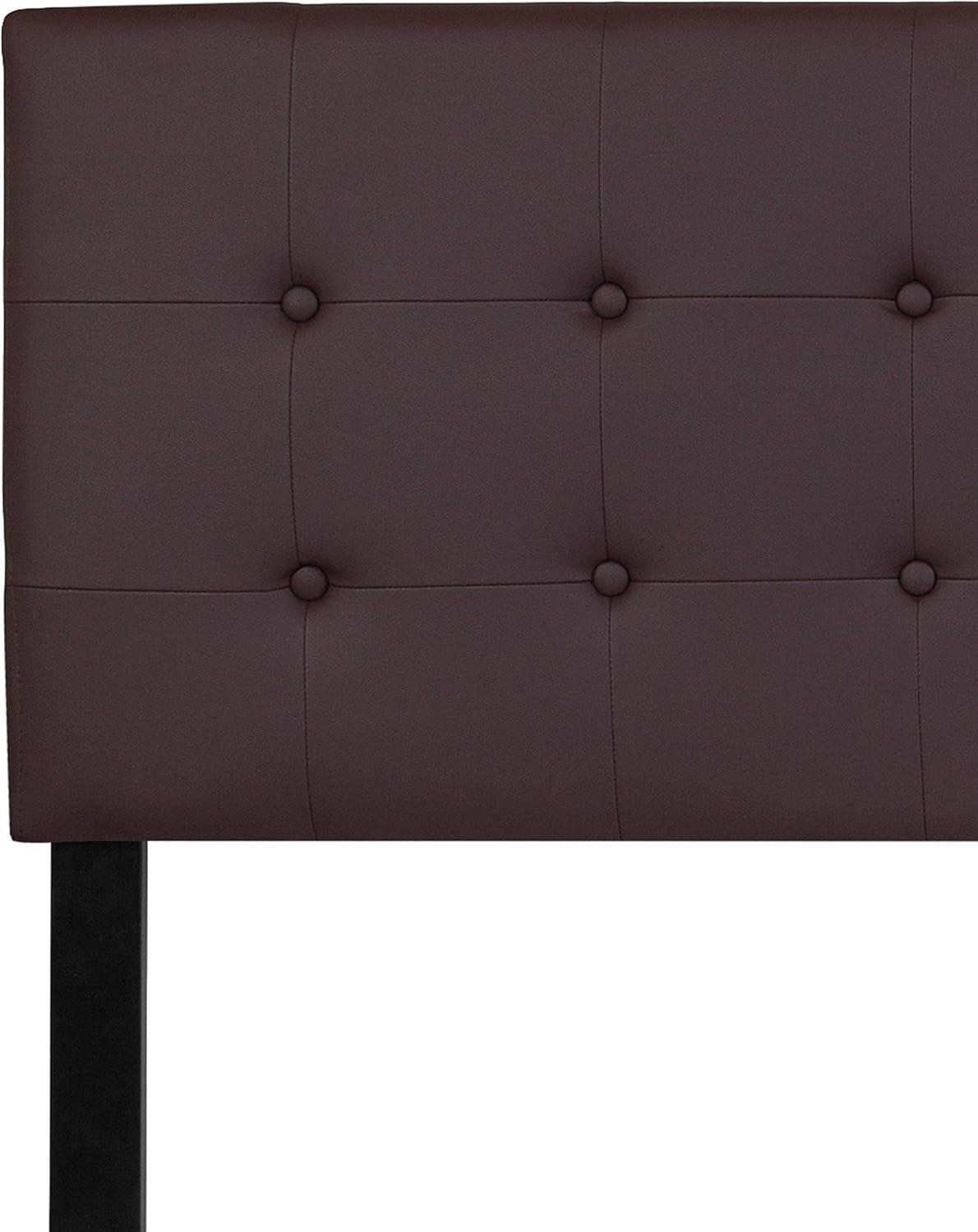 imageFlash Furniture Lennox Tufted Upholstered Full Size Headboard in Black VinylBrown