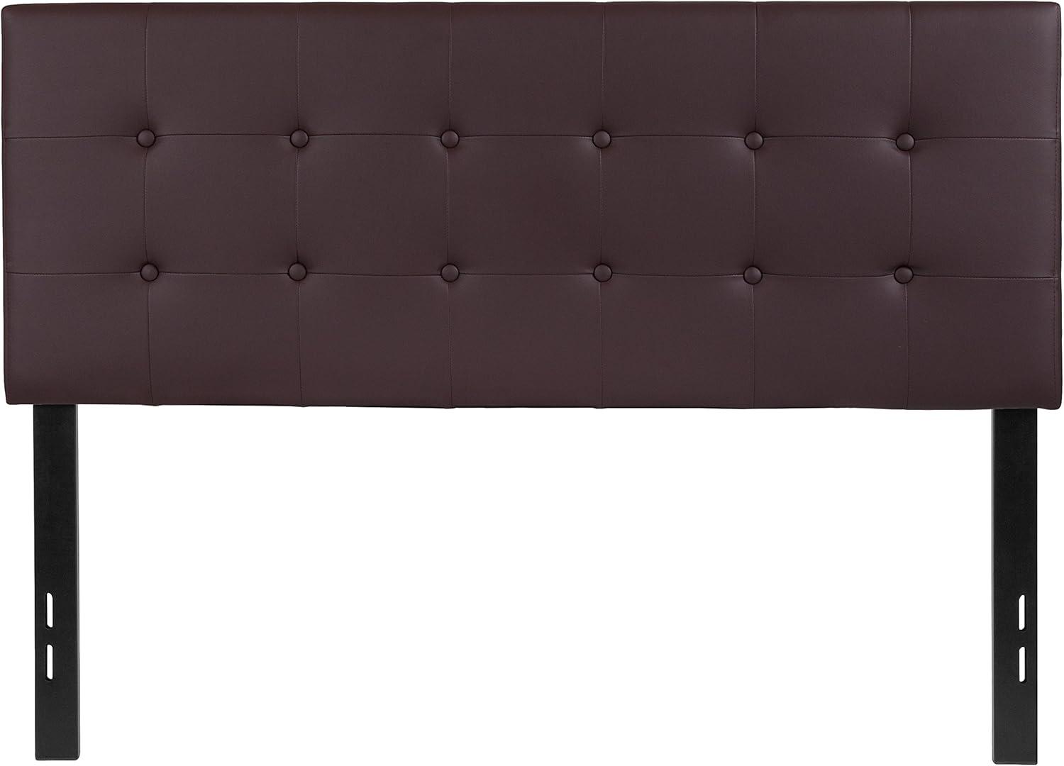 imageFlash Furniture Lennox Tufted Upholstered Full Size Headboard in Black VinylBrown