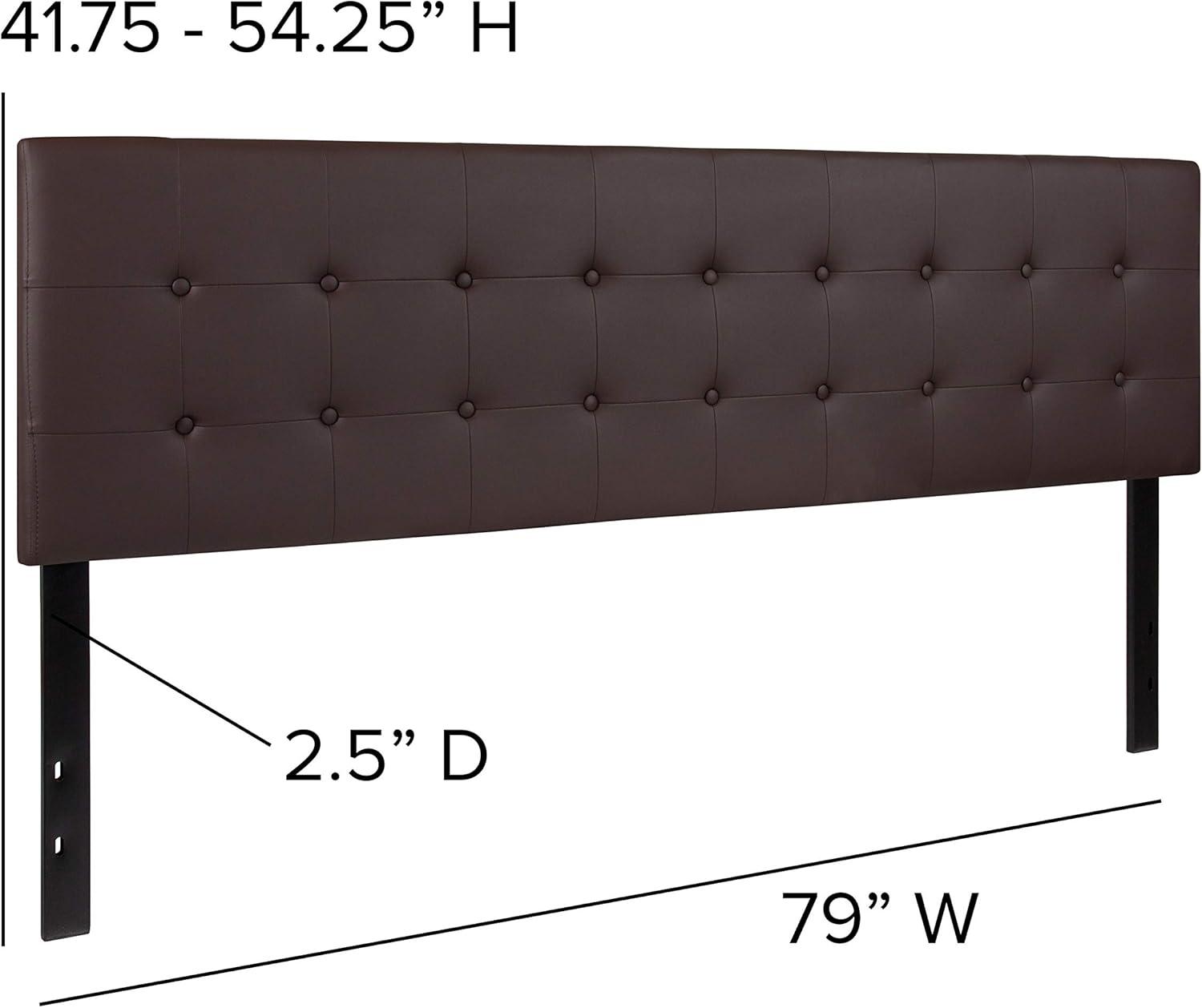 imageFlash Furniture Lennox Tufted Upholstered Full Size Headboard in Black VinylBrown