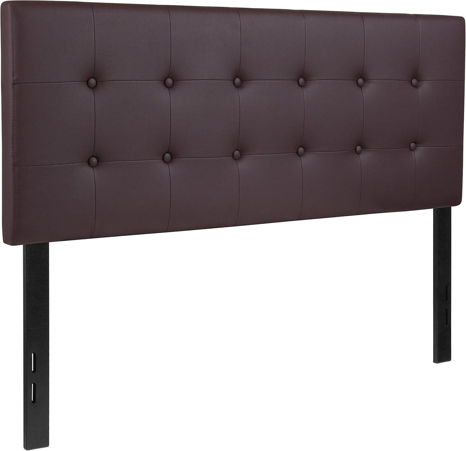 imageFlash Furniture Lennox Tufted Upholstered Full Size Headboard in Black VinylBrown
