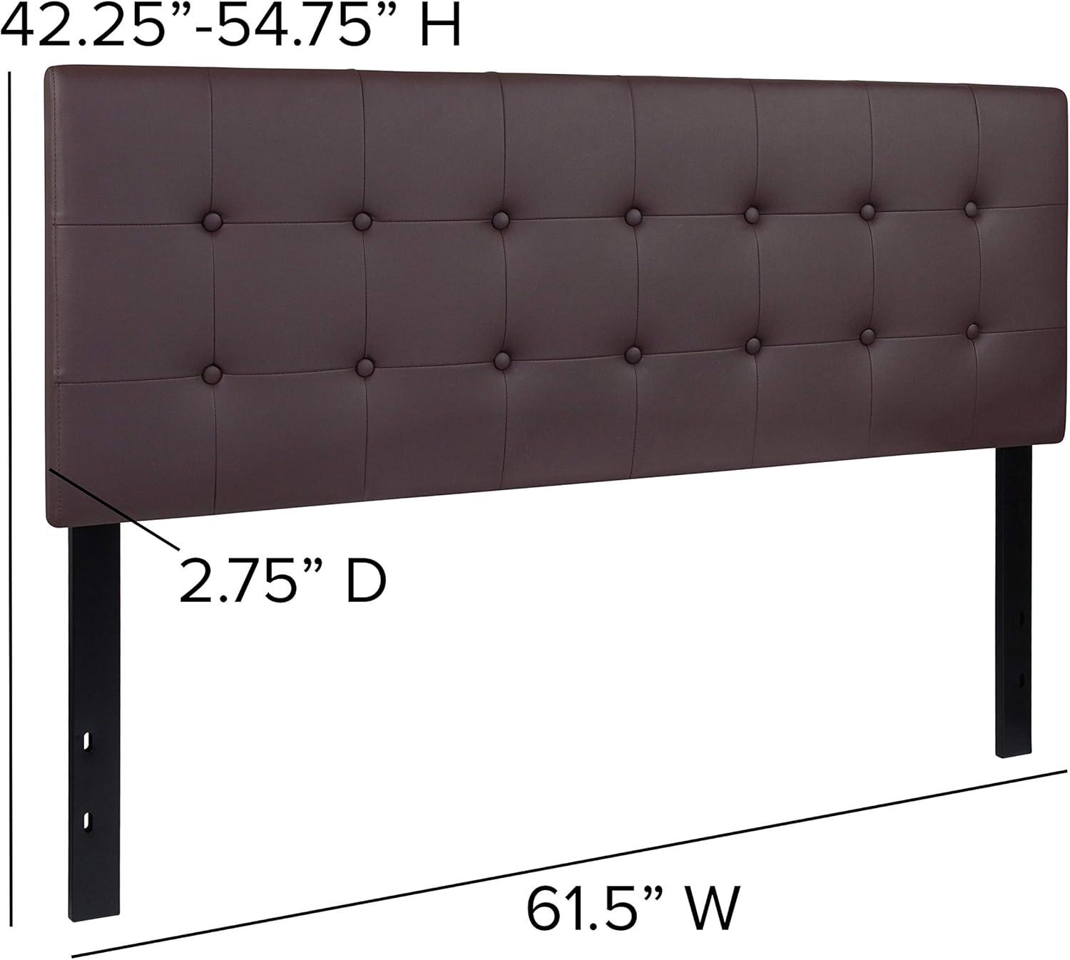 imageFlash Furniture Lennox Tufted Upholstered Full Size Headboard in Black VinylBrown