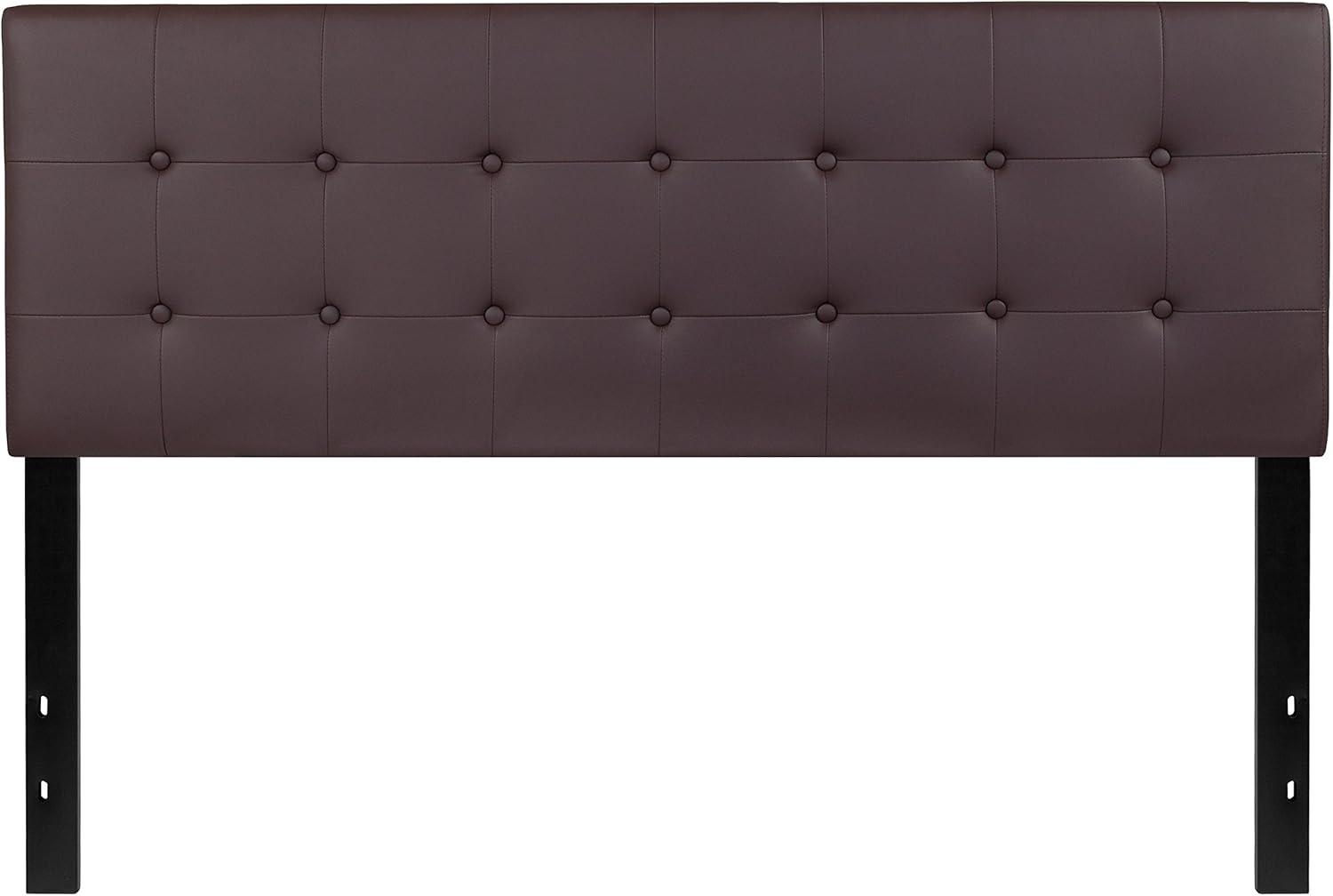 imageFlash Furniture Lennox Tufted Upholstered Full Size Headboard in Black VinylBrown