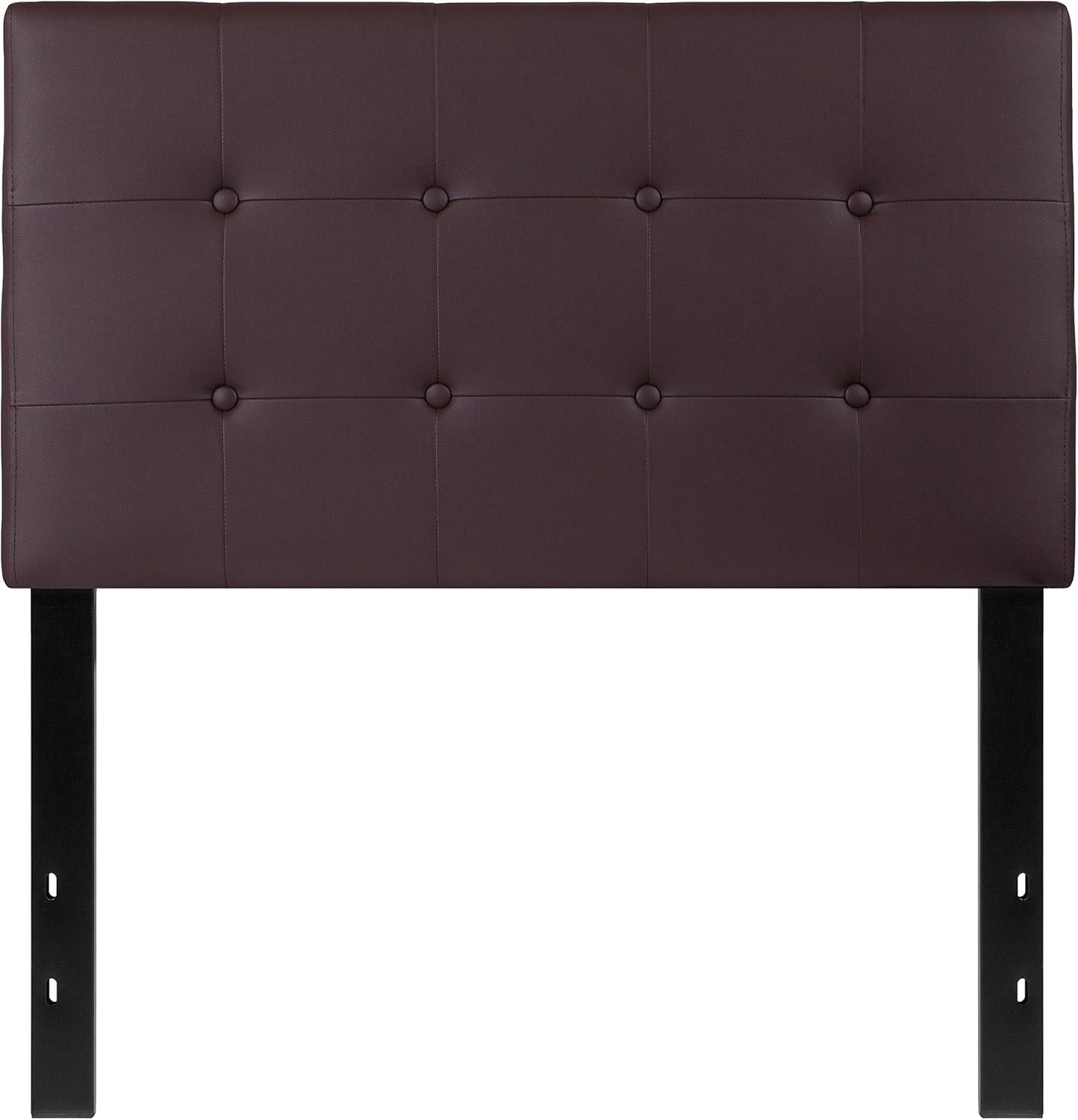 imageFlash Furniture Lennox Tufted Upholstered Full Size Headboard in Black VinylBrown