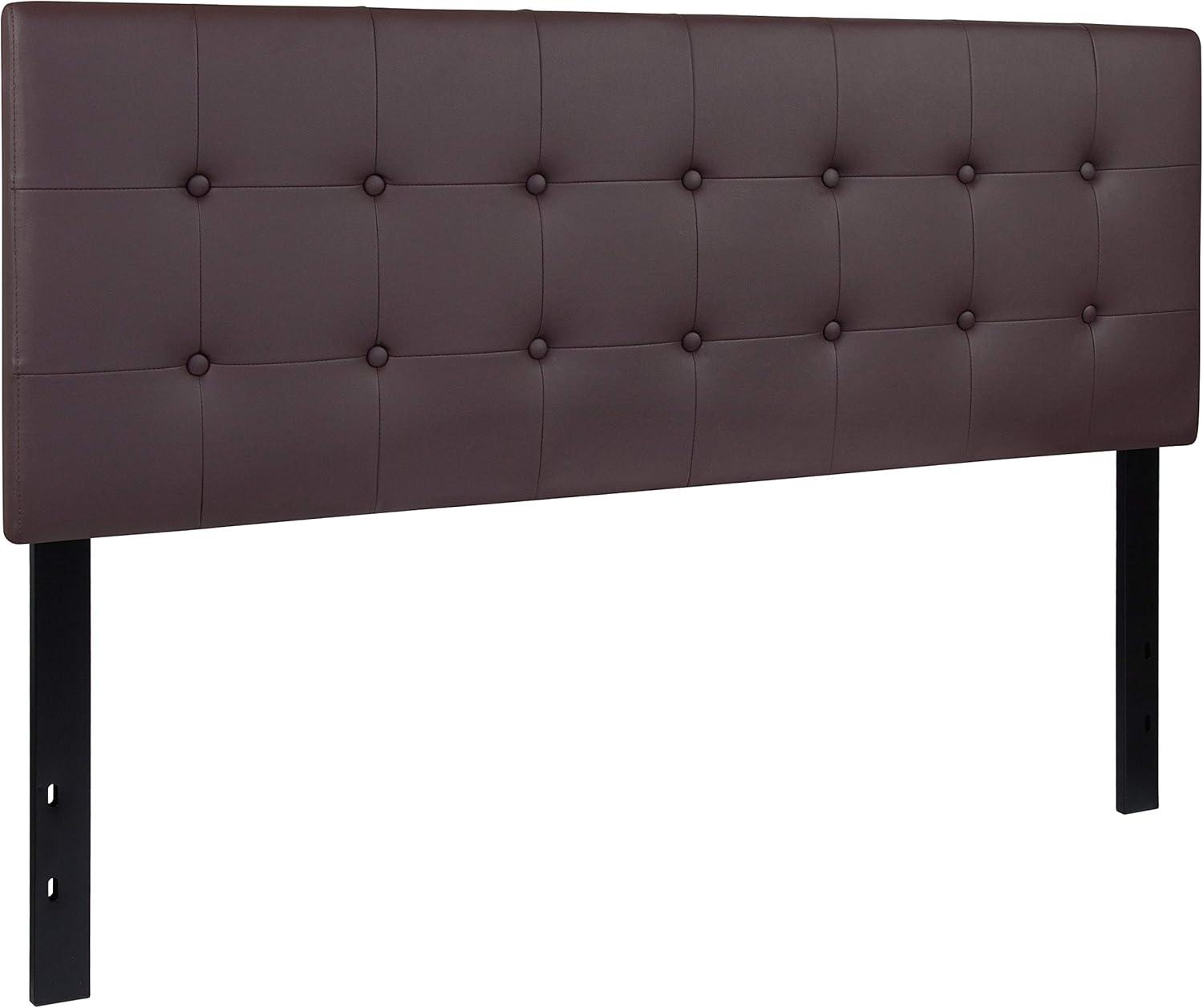 imageFlash Furniture Lennox Tufted Upholstered Full Size Headboard in Black VinylBrown