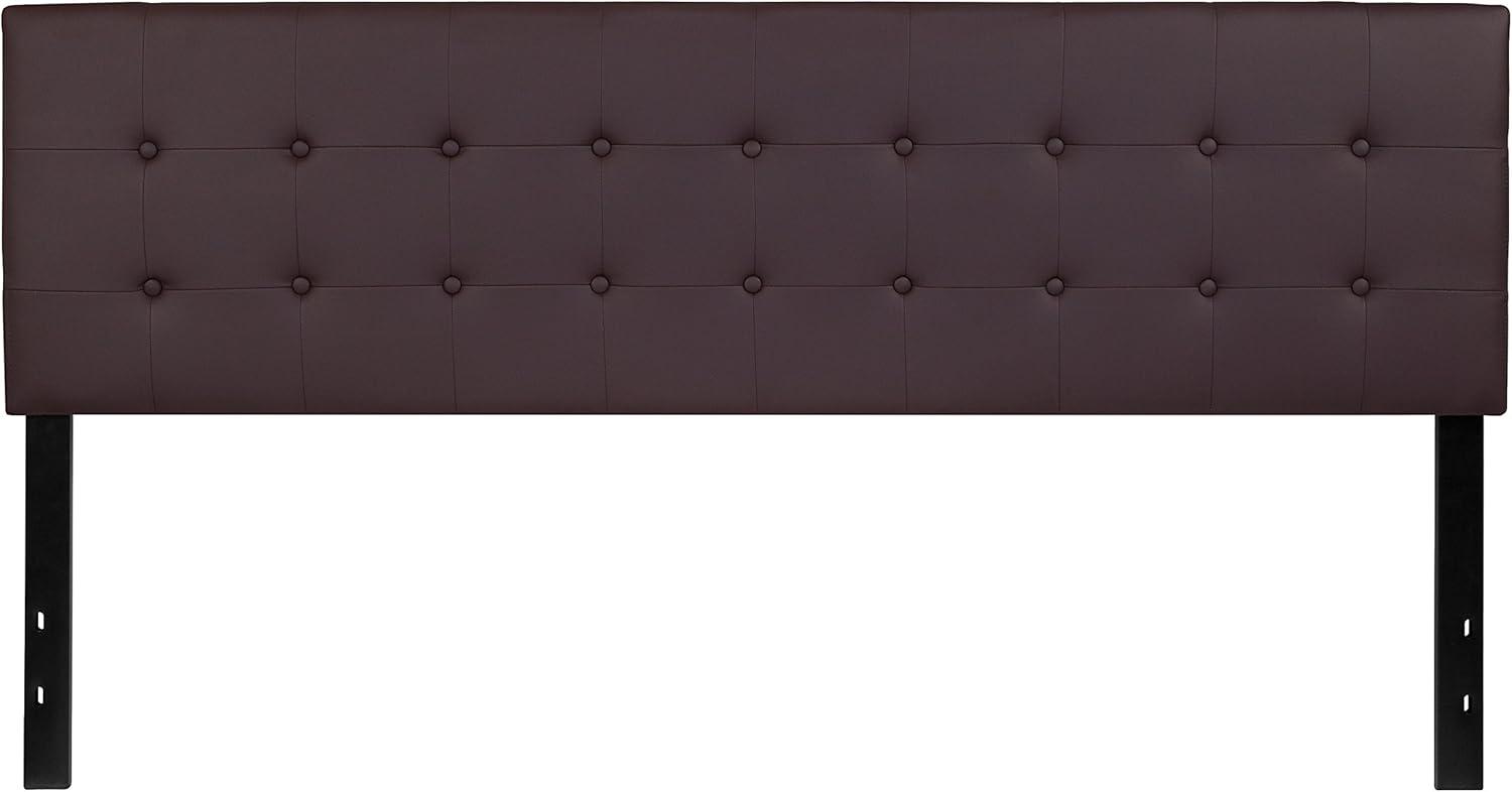 imageFlash Furniture Lennox Tufted Upholstered Full Size Headboard in Black VinylBrown