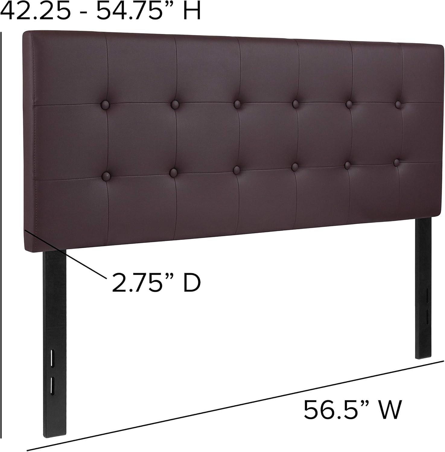 imageFlash Furniture Lennox Tufted Upholstered Full Size Headboard in Black VinylBrown