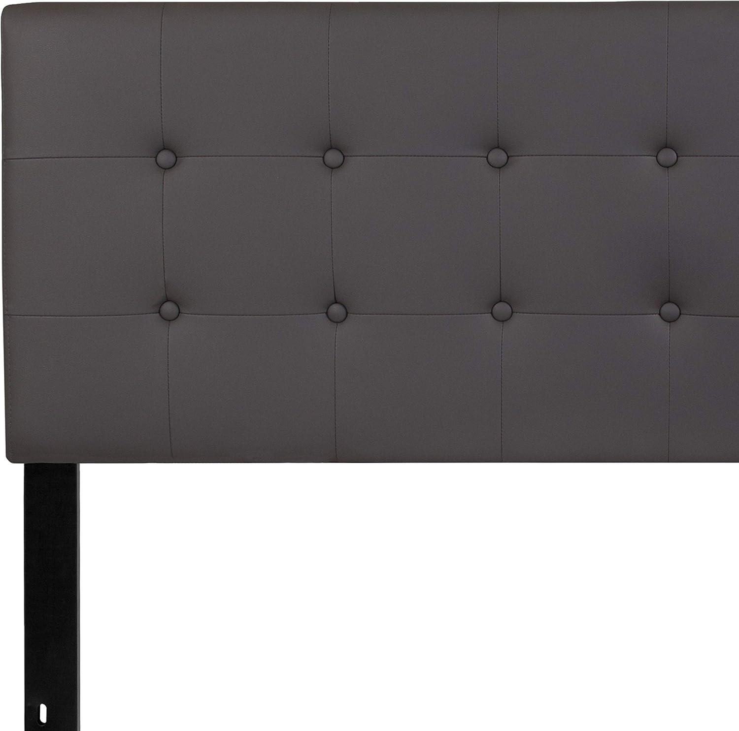 imageFlash Furniture Lennox Tufted Upholstered Full Size Headboard in Black VinylGray