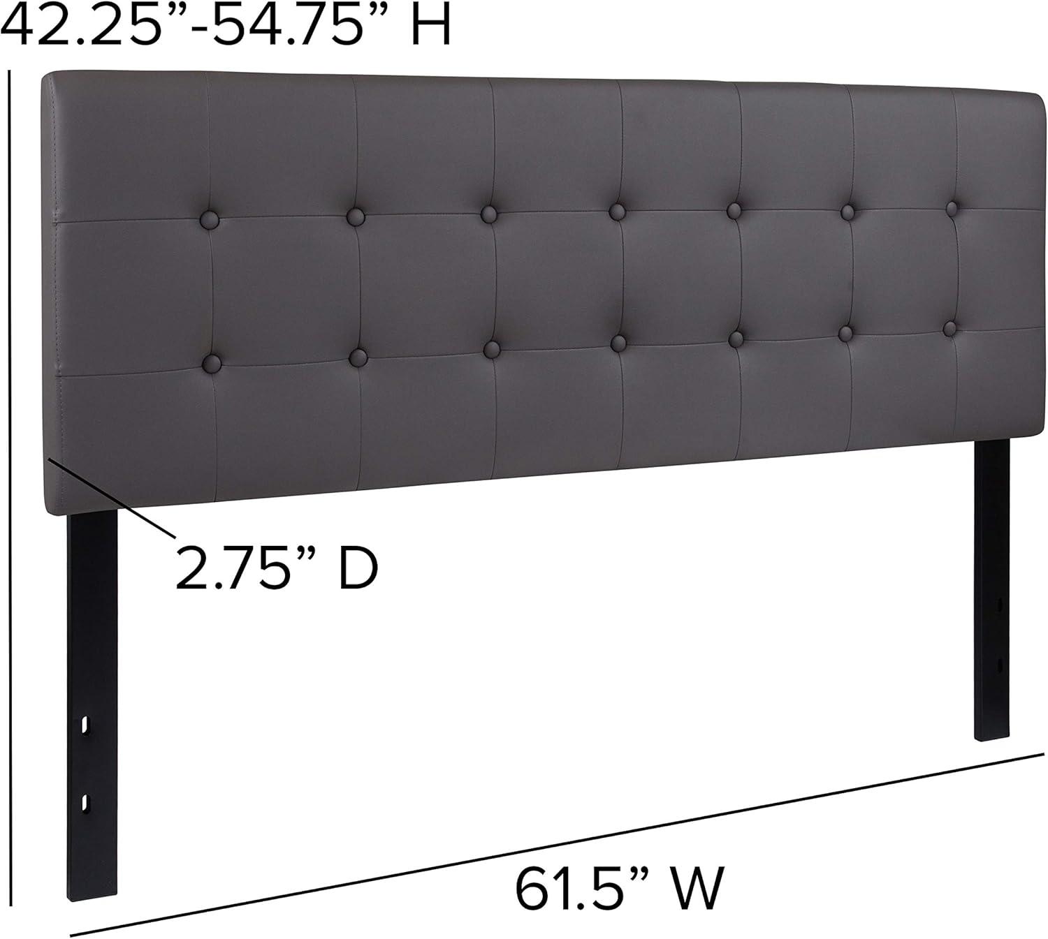 imageFlash Furniture Lennox Tufted Upholstered Full Size Headboard in Black VinylGray