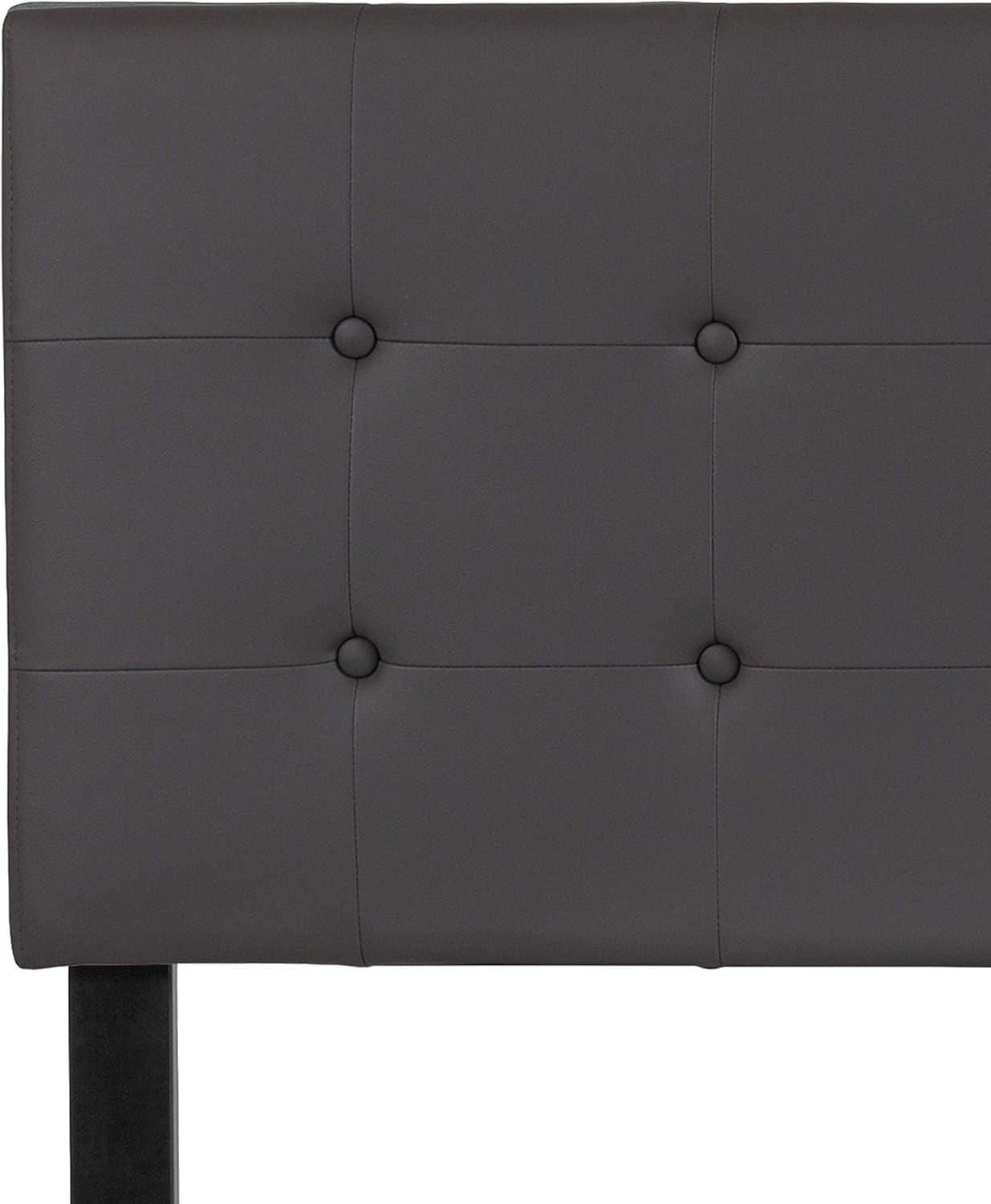 imageFlash Furniture Lennox Tufted Upholstered Full Size Headboard in Black VinylGray