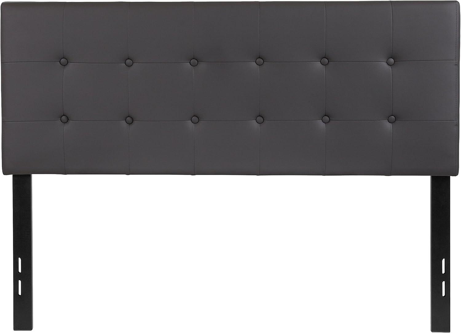 imageFlash Furniture Lennox Tufted Upholstered Full Size Headboard in Black VinylGray