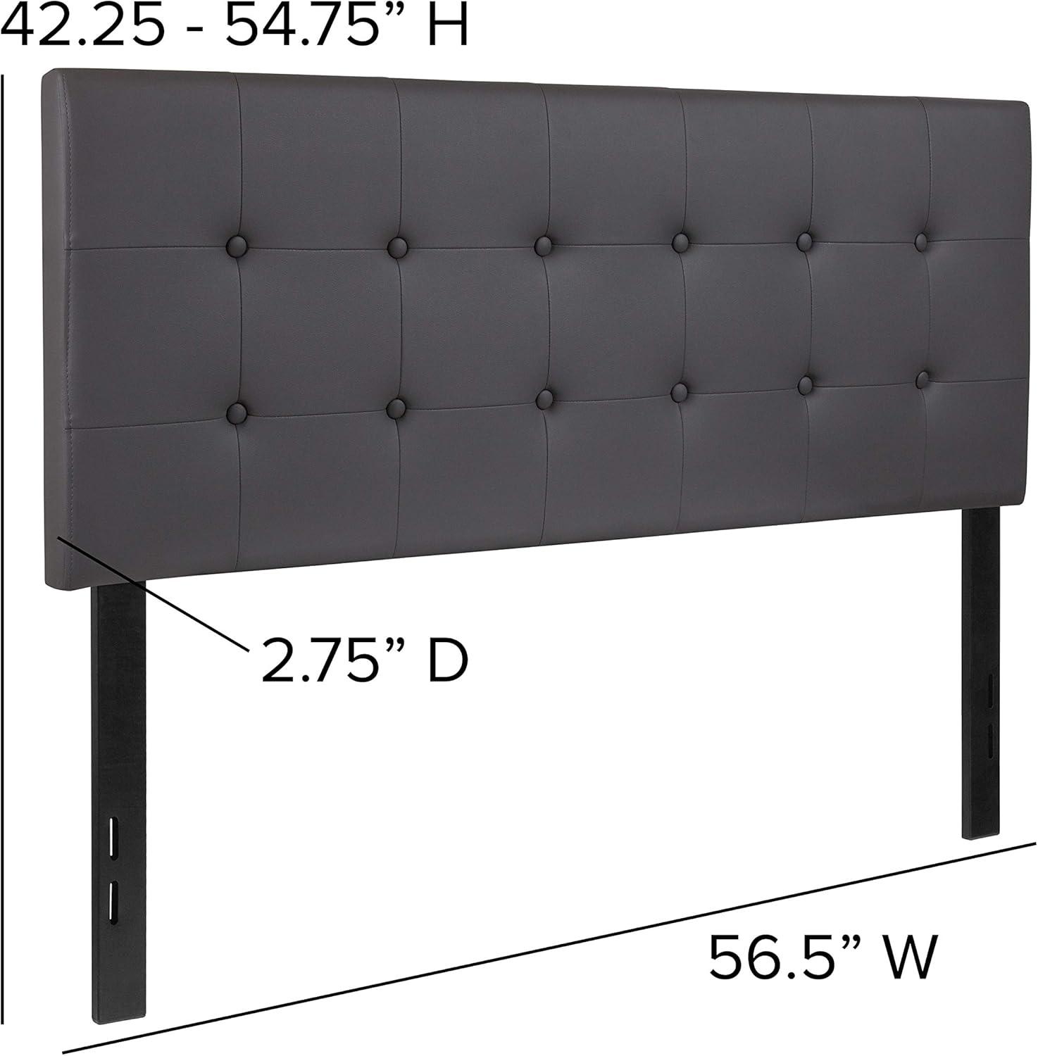 imageFlash Furniture Lennox Tufted Upholstered Full Size Headboard in Black VinylGray