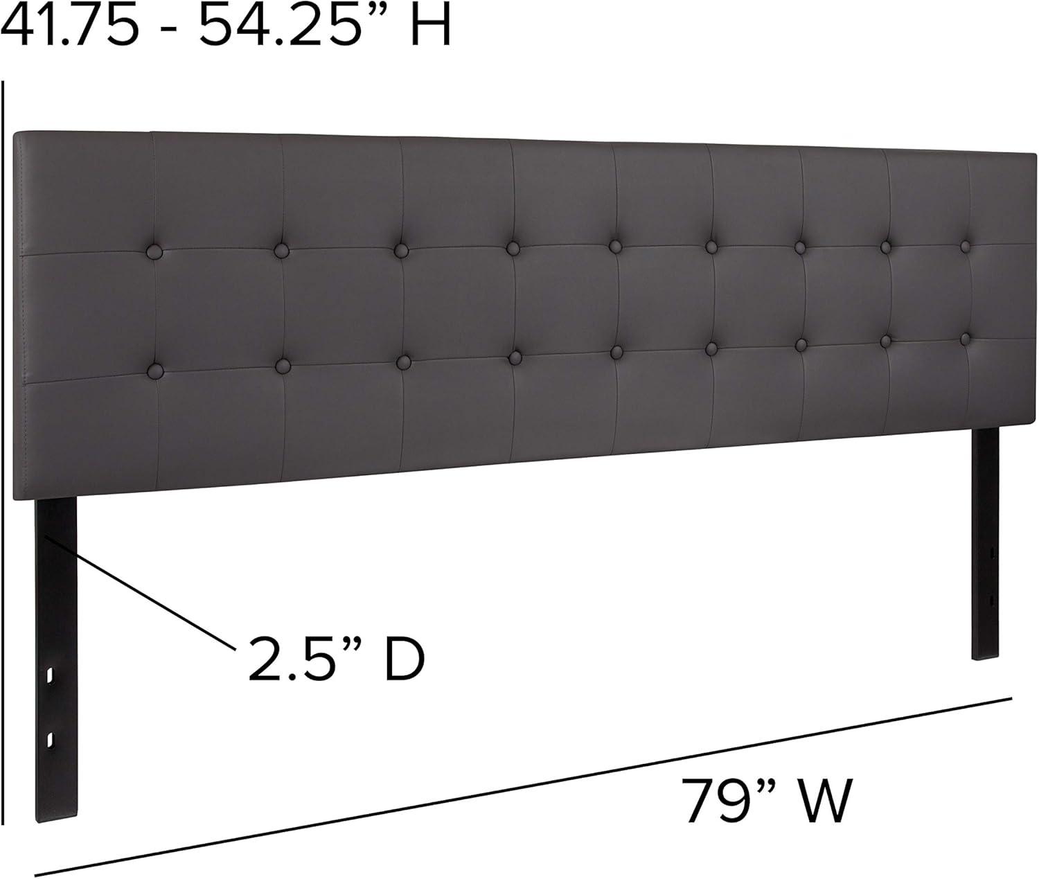 imageFlash Furniture Lennox Tufted Upholstered Full Size Headboard in Black VinylGray