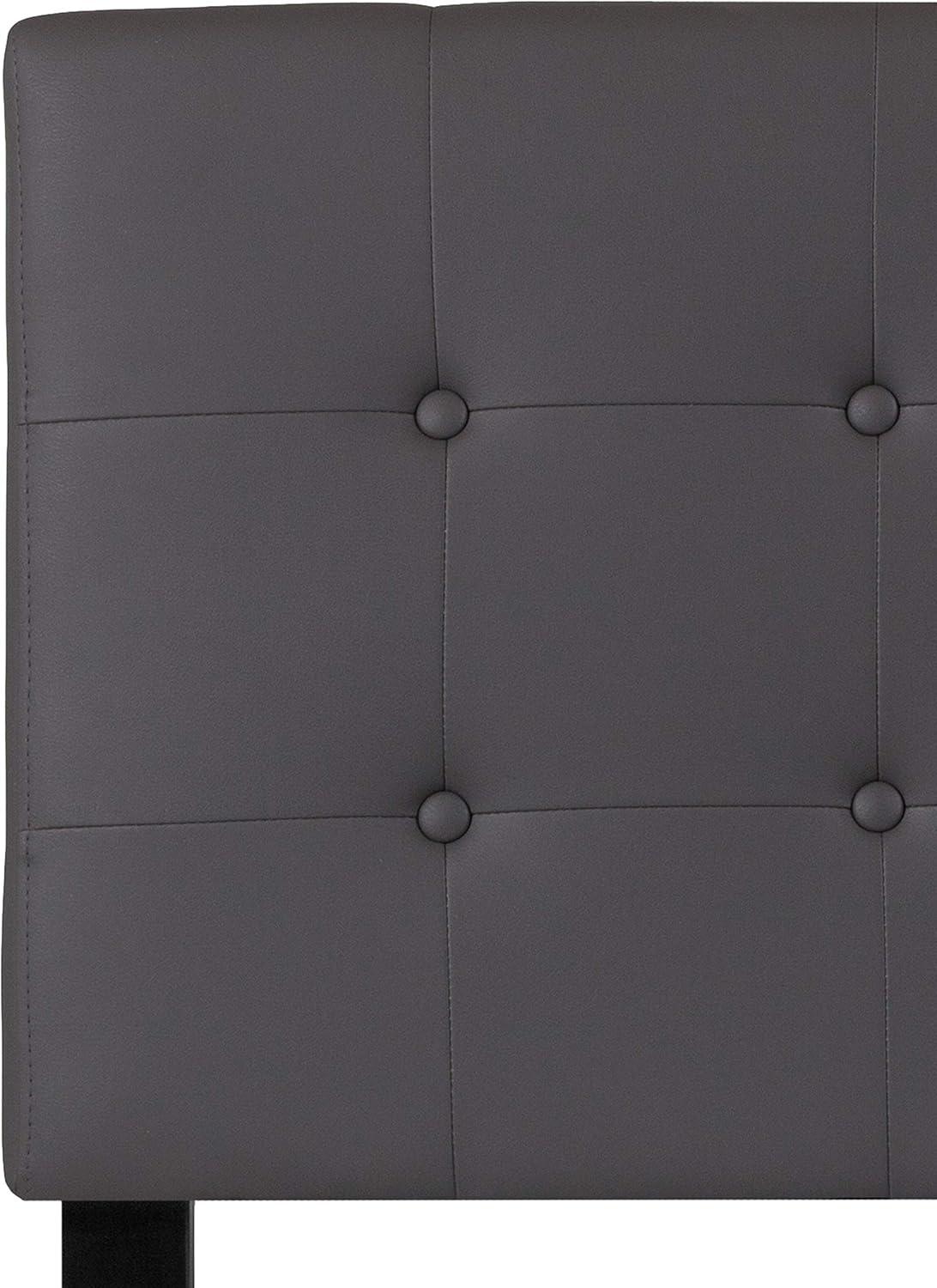 imageFlash Furniture Lennox Tufted Upholstered Full Size Headboard in Black VinylGray