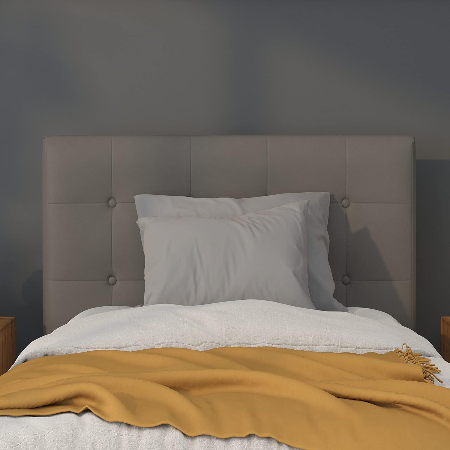 imageFlash Furniture Lennox Tufted Upholstered Full Size Headboard in Black VinylGray