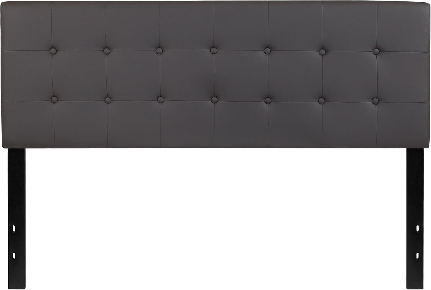 imageFlash Furniture Lennox Tufted Upholstered Full Size Headboard in Black VinylGray