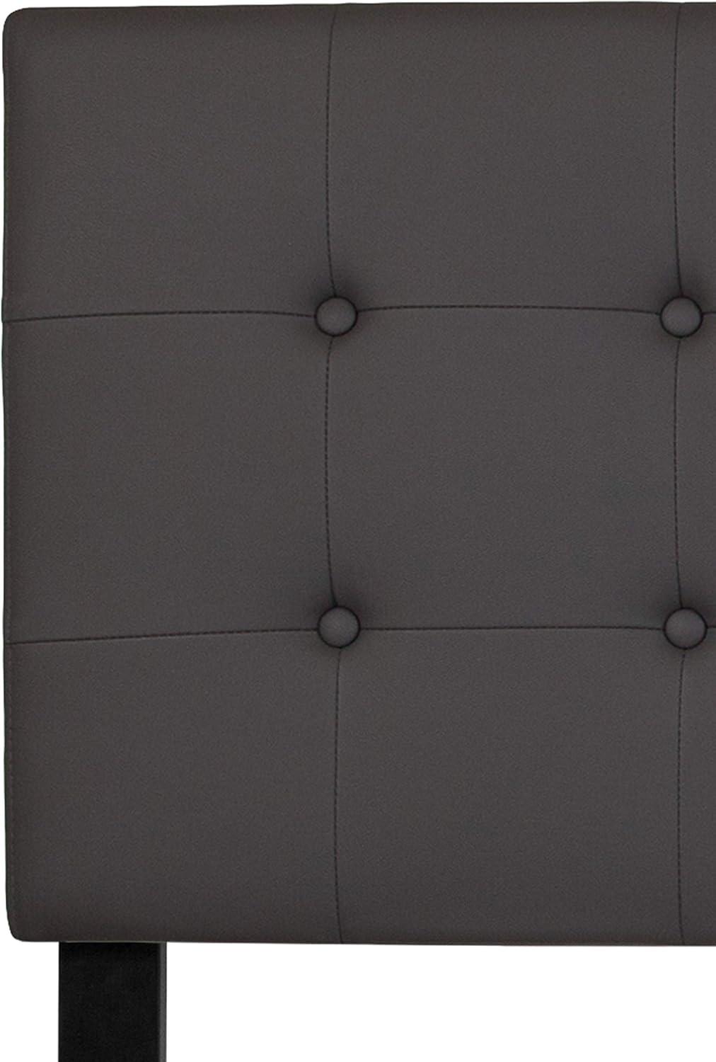 imageFlash Furniture Lennox Tufted Upholstered Full Size Headboard in Black VinylGray