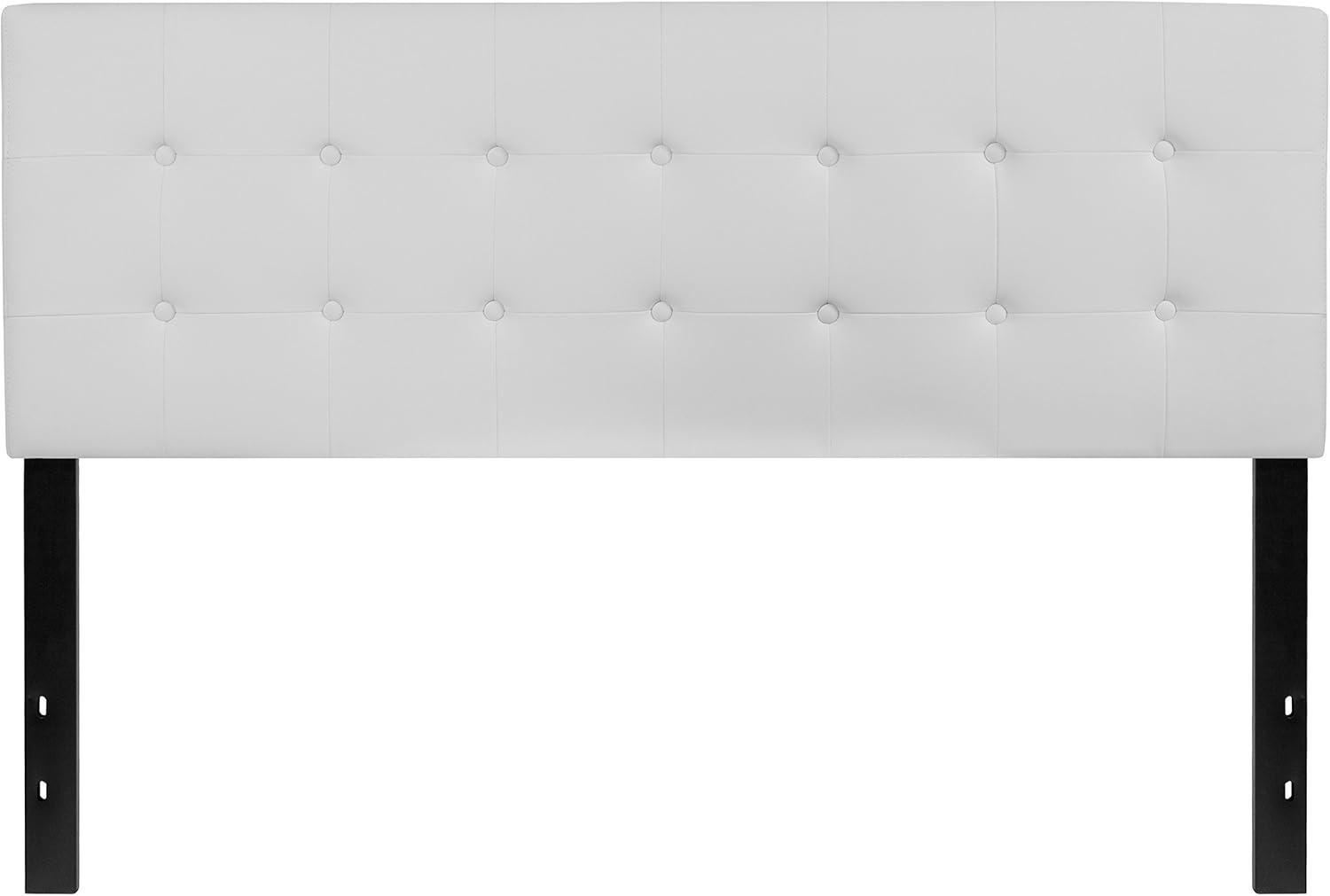imageFlash Furniture Lennox Tufted Upholstered Full Size Headboard in Black VinylWhite