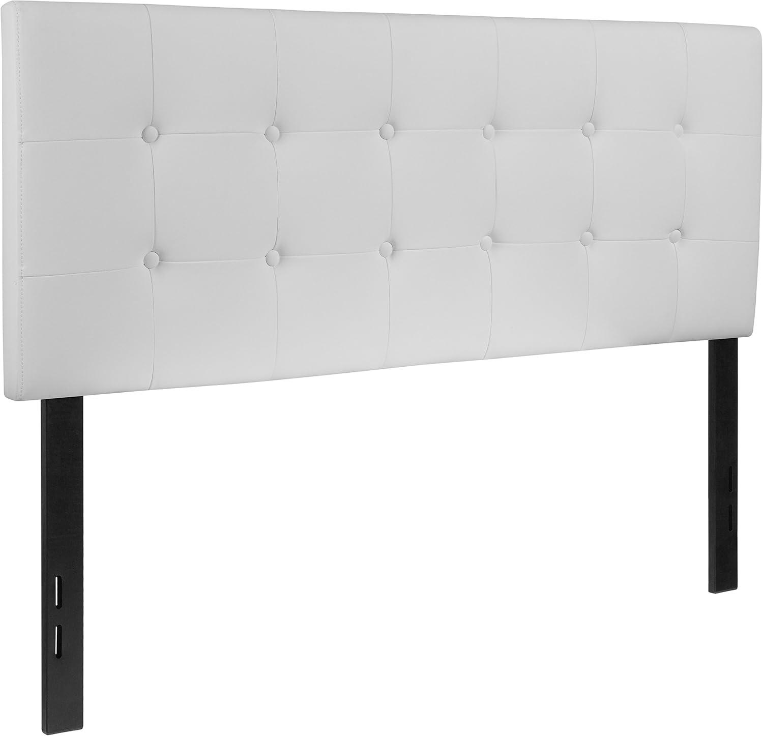 imageFlash Furniture Lennox Tufted Upholstered Full Size Headboard in Black VinylWhite