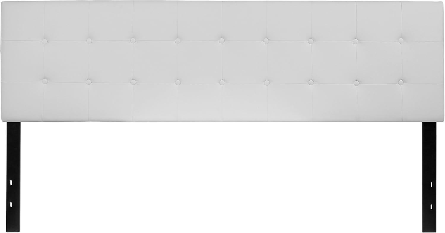 imageFlash Furniture Lennox Tufted Upholstered Full Size Headboard in Black VinylWhite