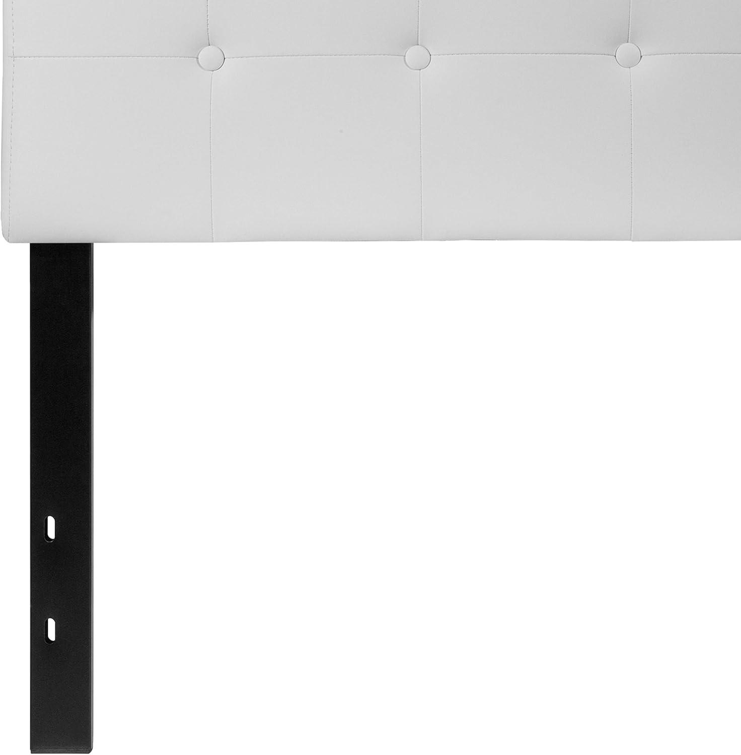 imageFlash Furniture Lennox Tufted Upholstered Full Size Headboard in Black VinylWhite