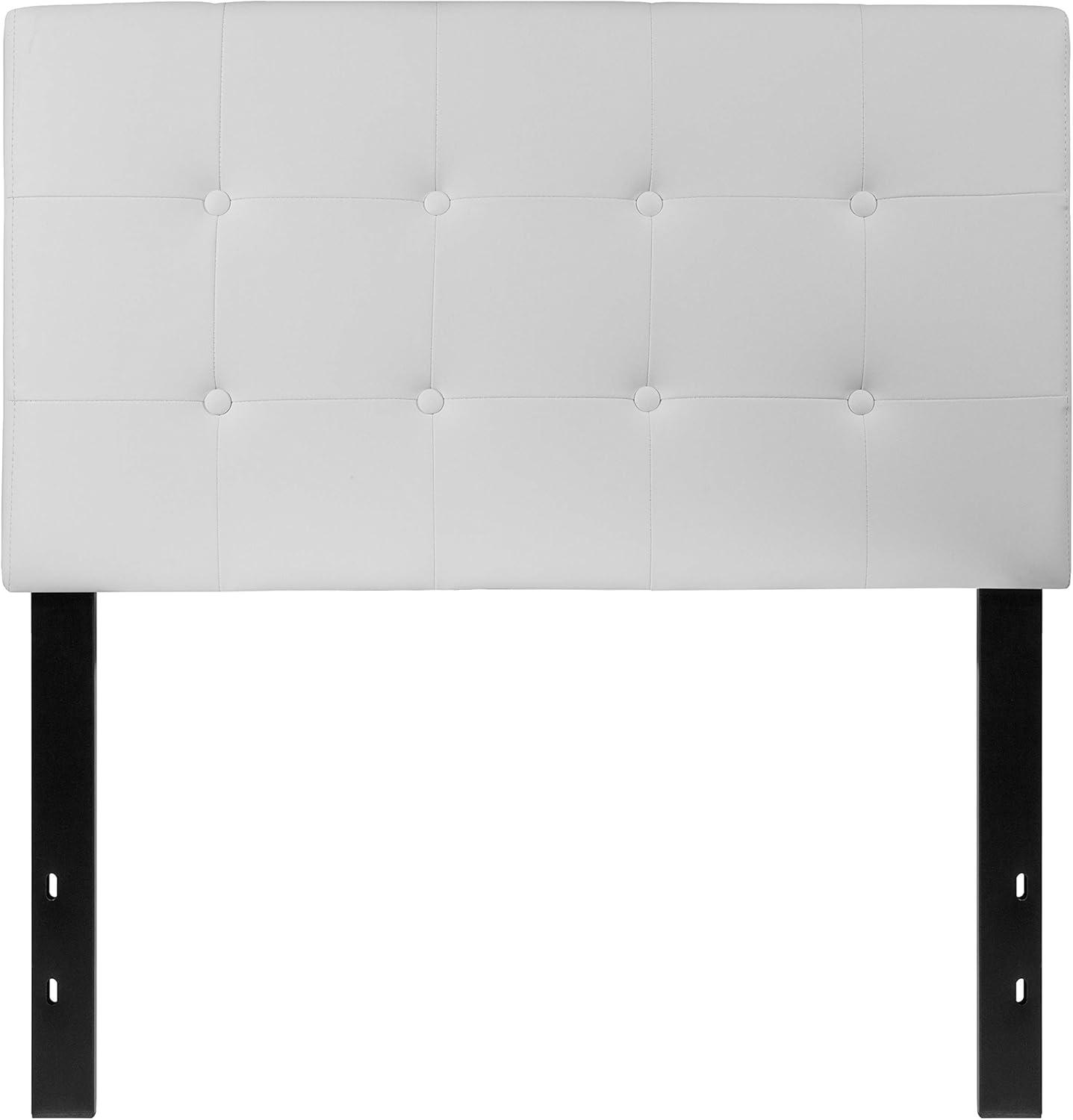 imageFlash Furniture Lennox Tufted Upholstered Full Size Headboard in Black VinylWhite
