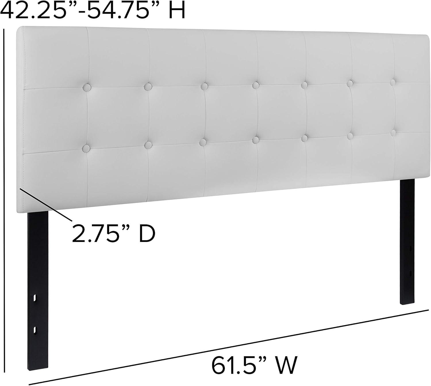 imageFlash Furniture Lennox Tufted Upholstered Full Size Headboard in Black VinylWhite