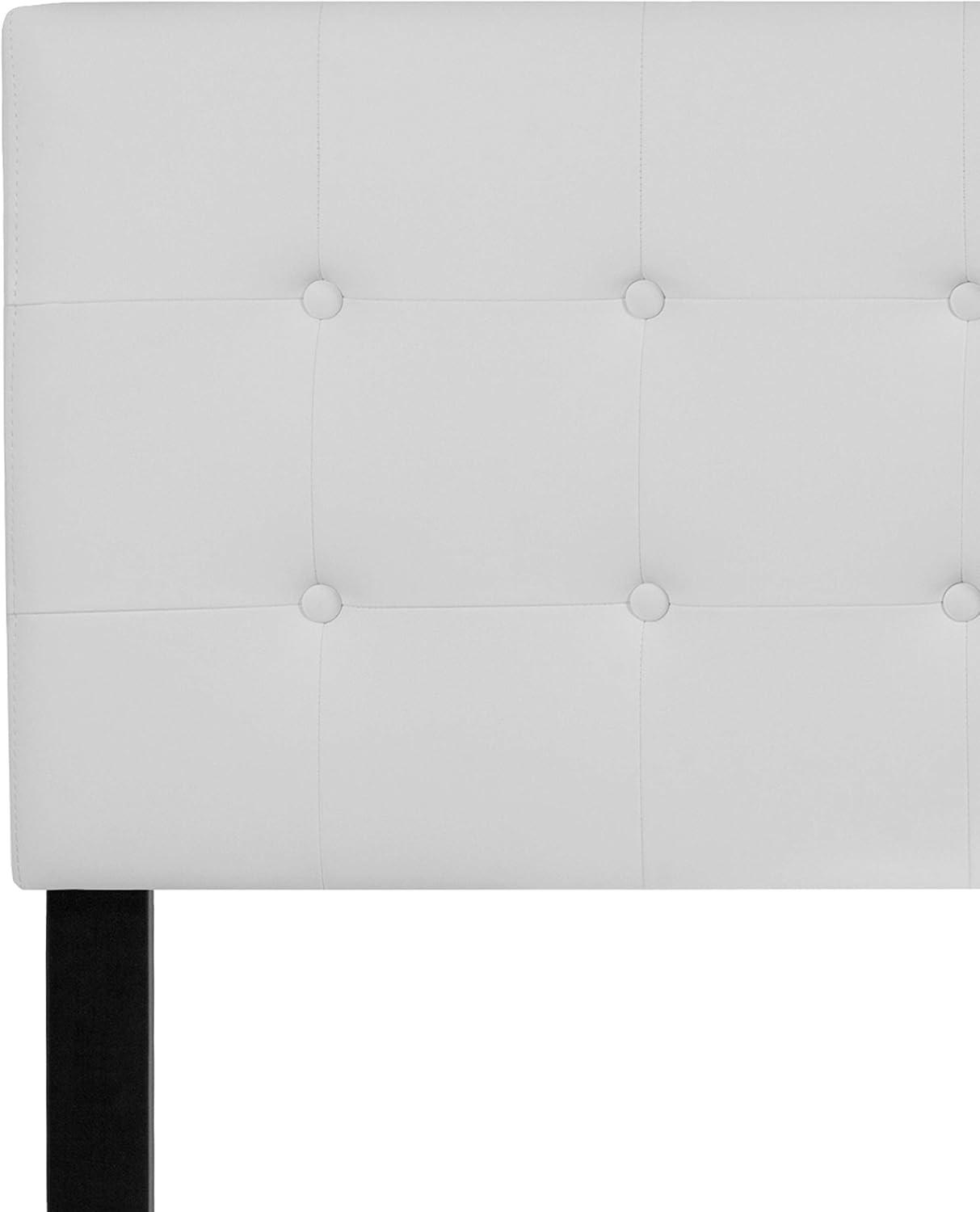 imageFlash Furniture Lennox Tufted Upholstered Full Size Headboard in Black VinylWhite