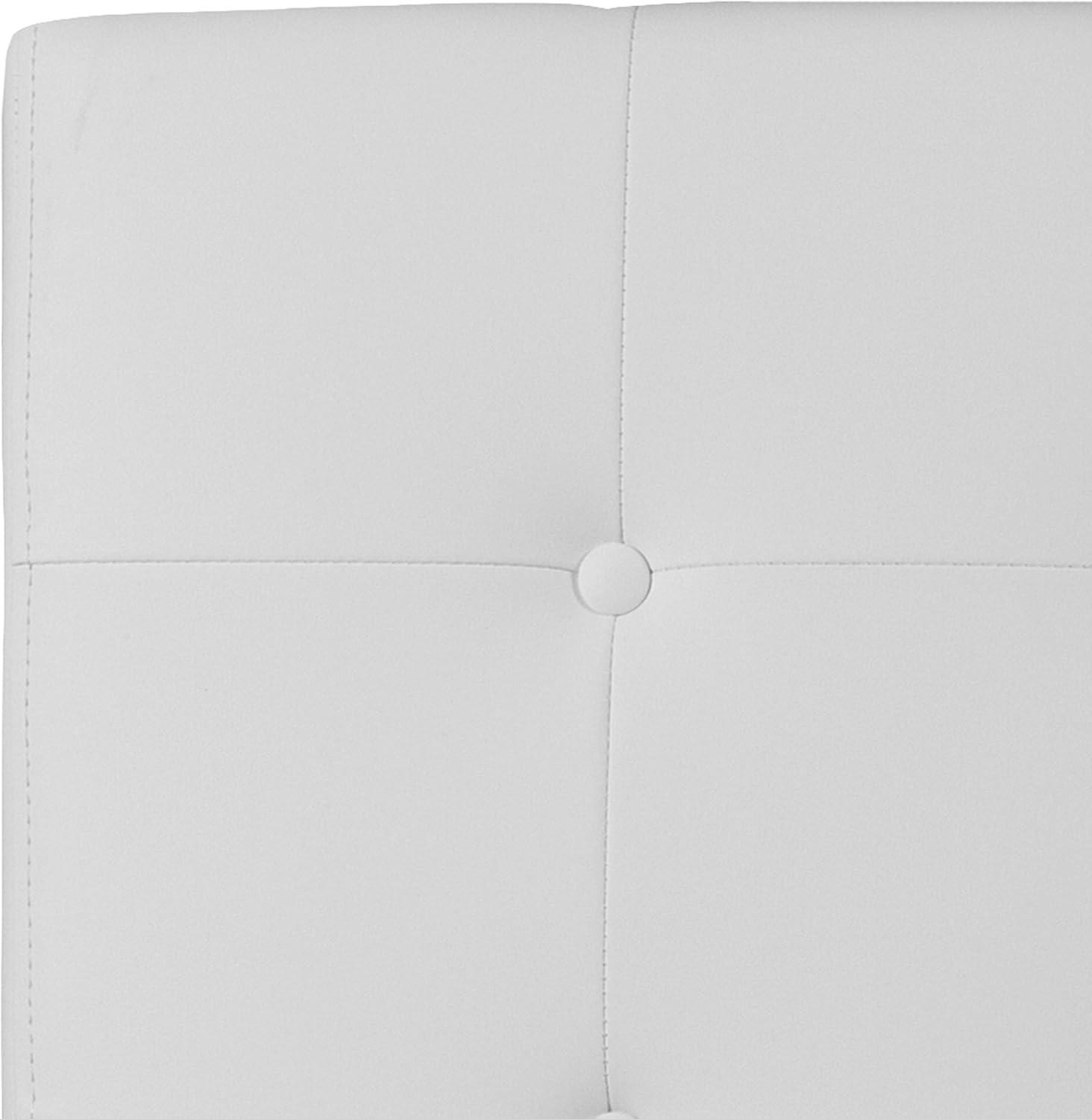imageFlash Furniture Lennox Tufted Upholstered Full Size Headboard in Black VinylWhite