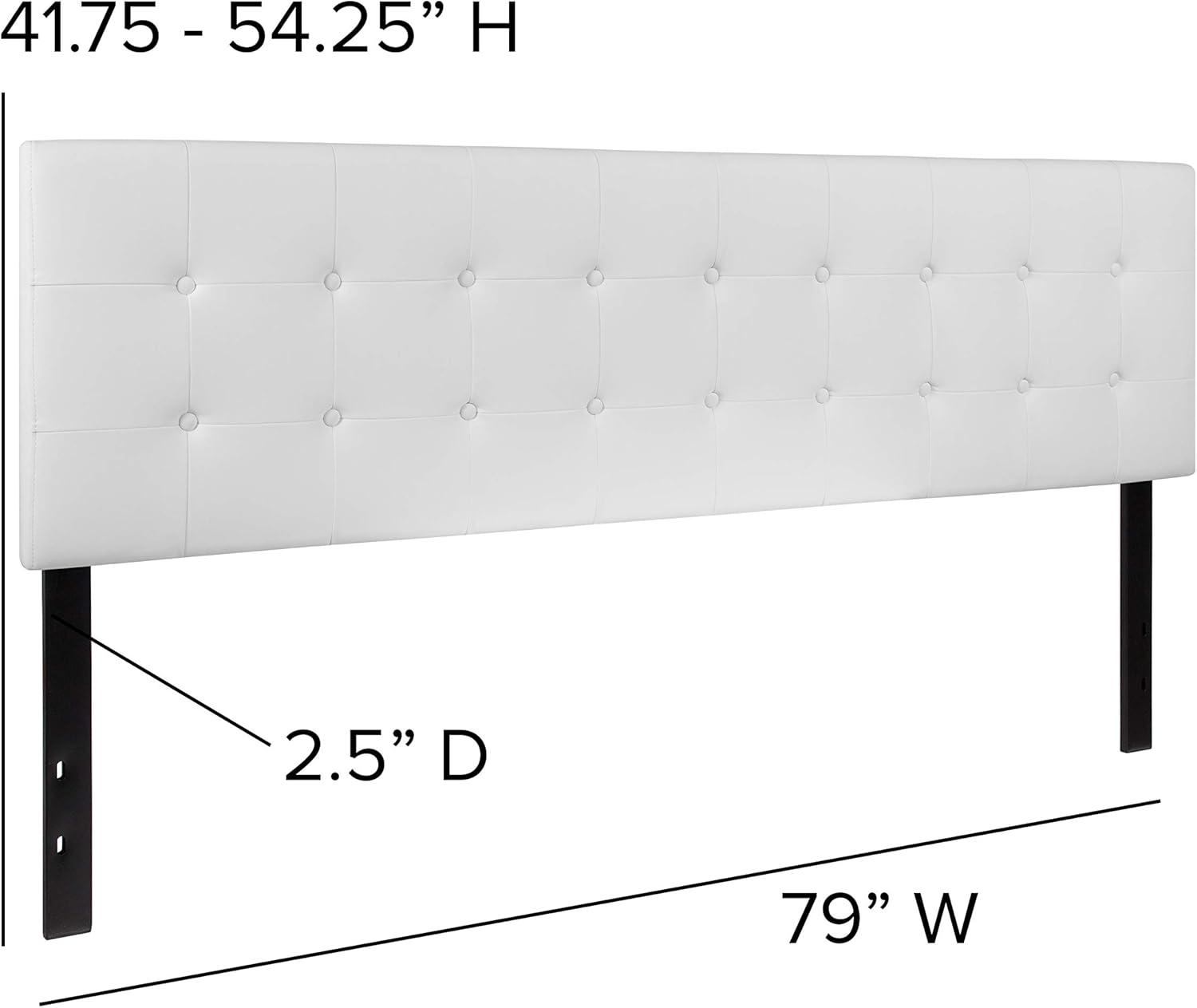 imageFlash Furniture Lennox Tufted Upholstered Full Size Headboard in Black VinylWhite