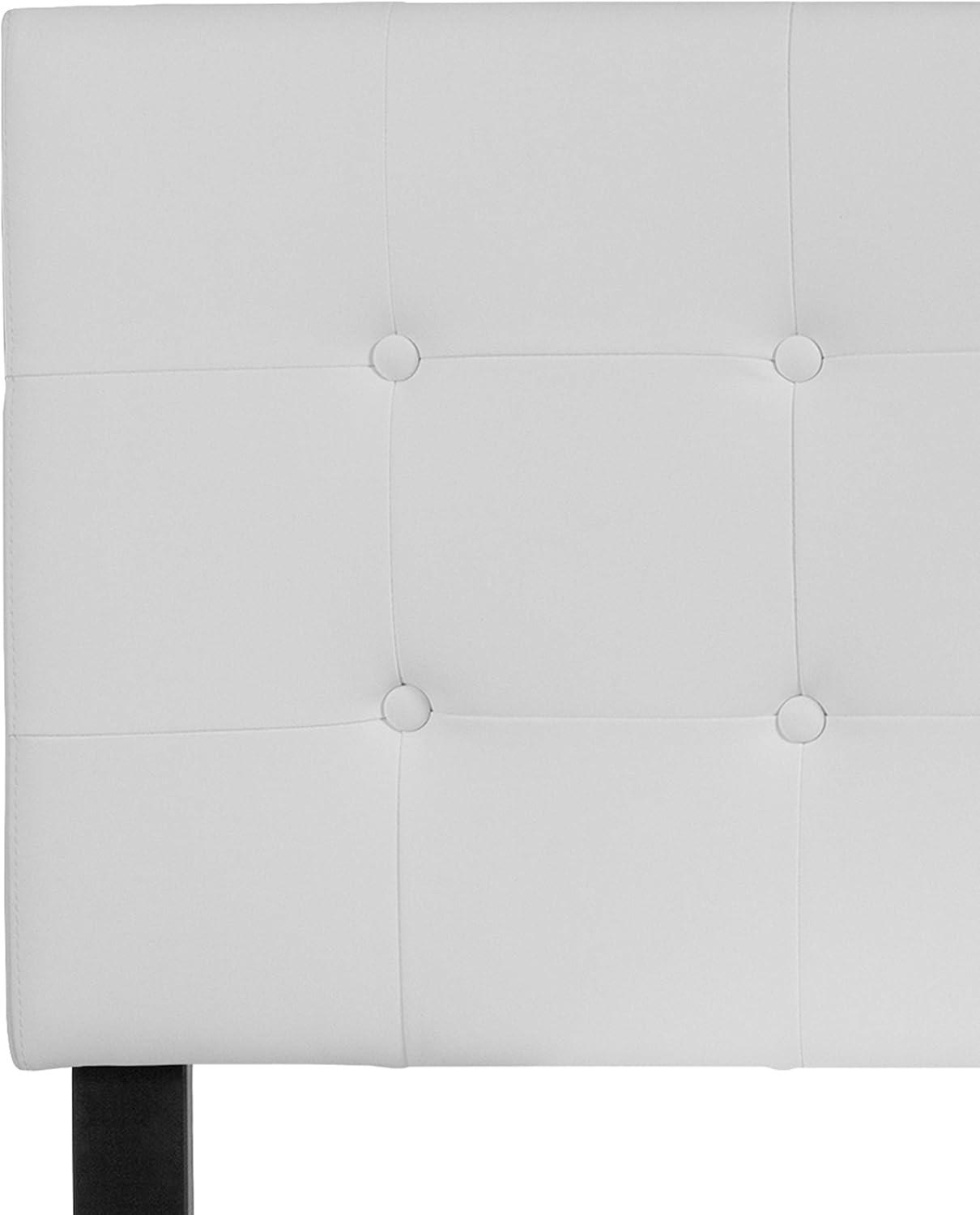 imageFlash Furniture Lennox Tufted Upholstered Full Size Headboard in Black VinylWhite