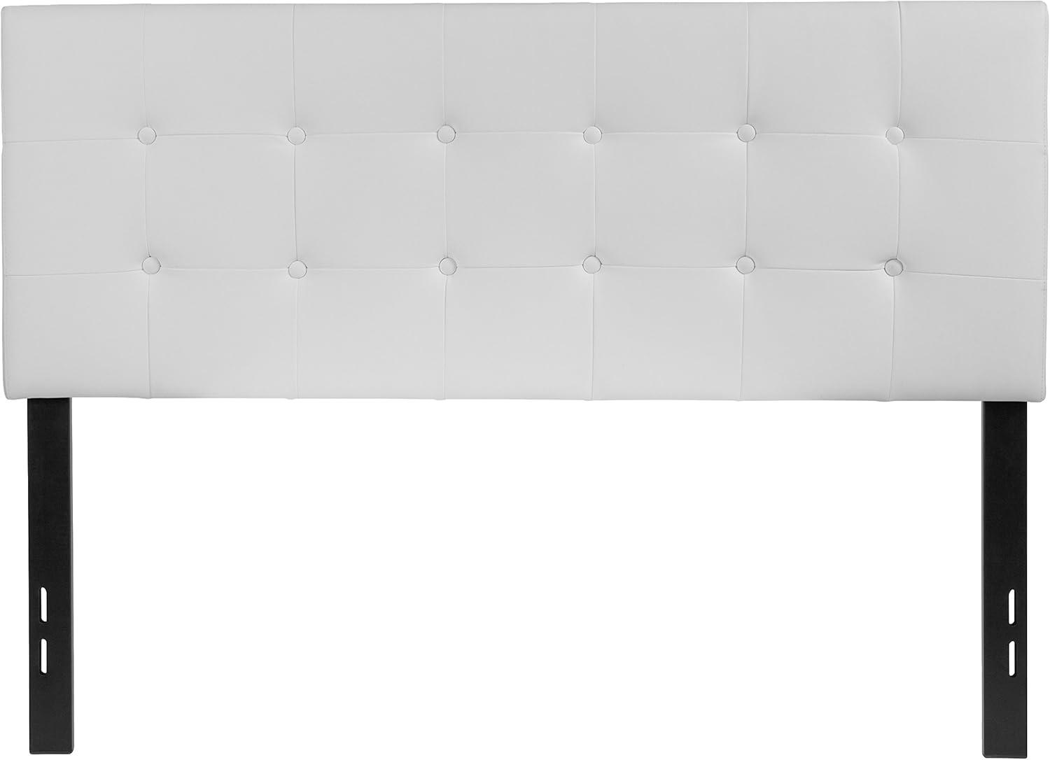 imageFlash Furniture Lennox Tufted Upholstered Full Size Headboard in Black VinylWhite