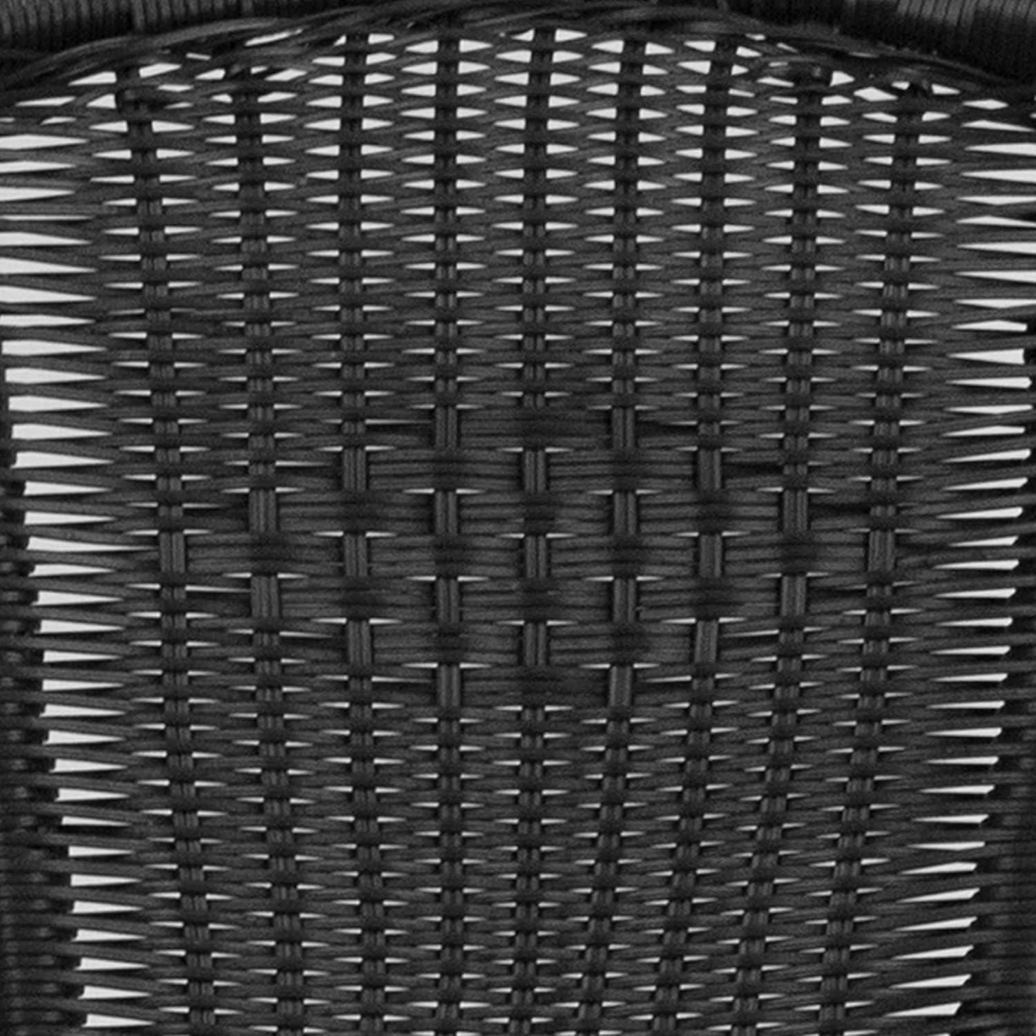 imageFlash Furniture Lila Modern Rattan IndoorOutdoor Stackable Dining Chairs Stacking Rattan Bistro Chairs for Patio or Restaurant Set of 2 BrownBlack